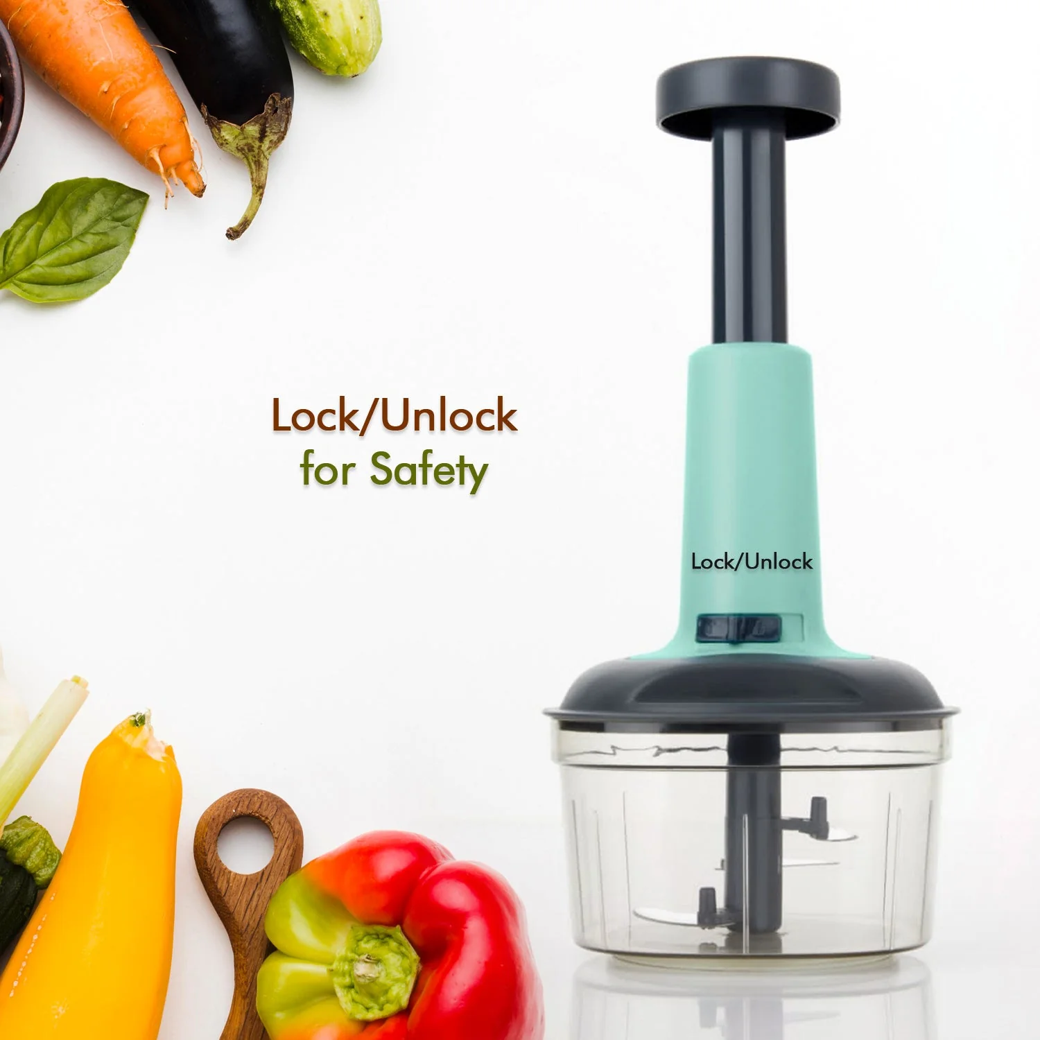 Manual Food Chopper – 3-Blade Hand Push Vegetable Cutter | Quickslice - Image 7