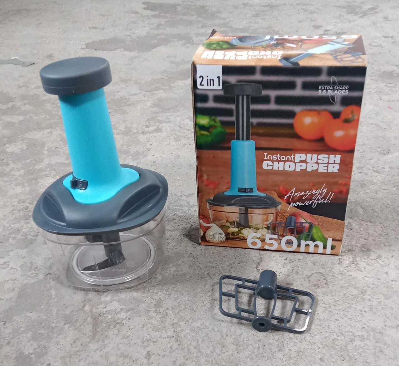 Manual Food Chopper – 3-Blade Hand Push Vegetable Cutter | Quickslice - Image 8