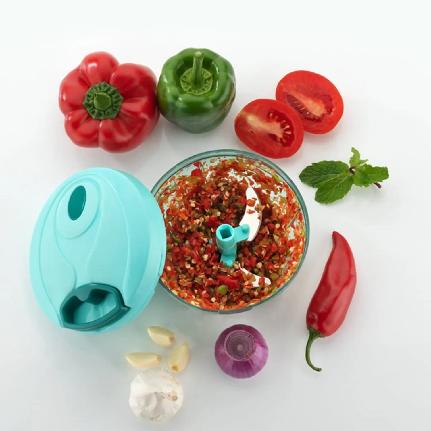 Mini Vegetable Chopper – 550ml, 3 Blades for Quick Prep | Bathora - Image 9