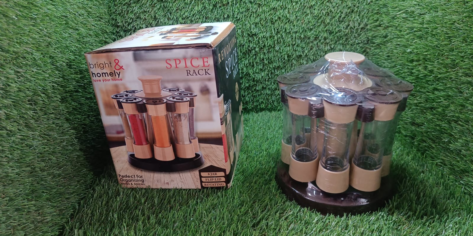 Revolving Spice Rack – 8 Jar Condiment Set for Kitchen | Indo Glow - Image 6