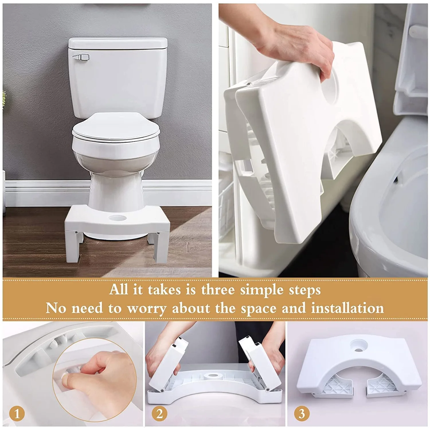 Toilet Squat Stool – Foldable, Non-Slip Bathroom Relief | storenzo - Image 4