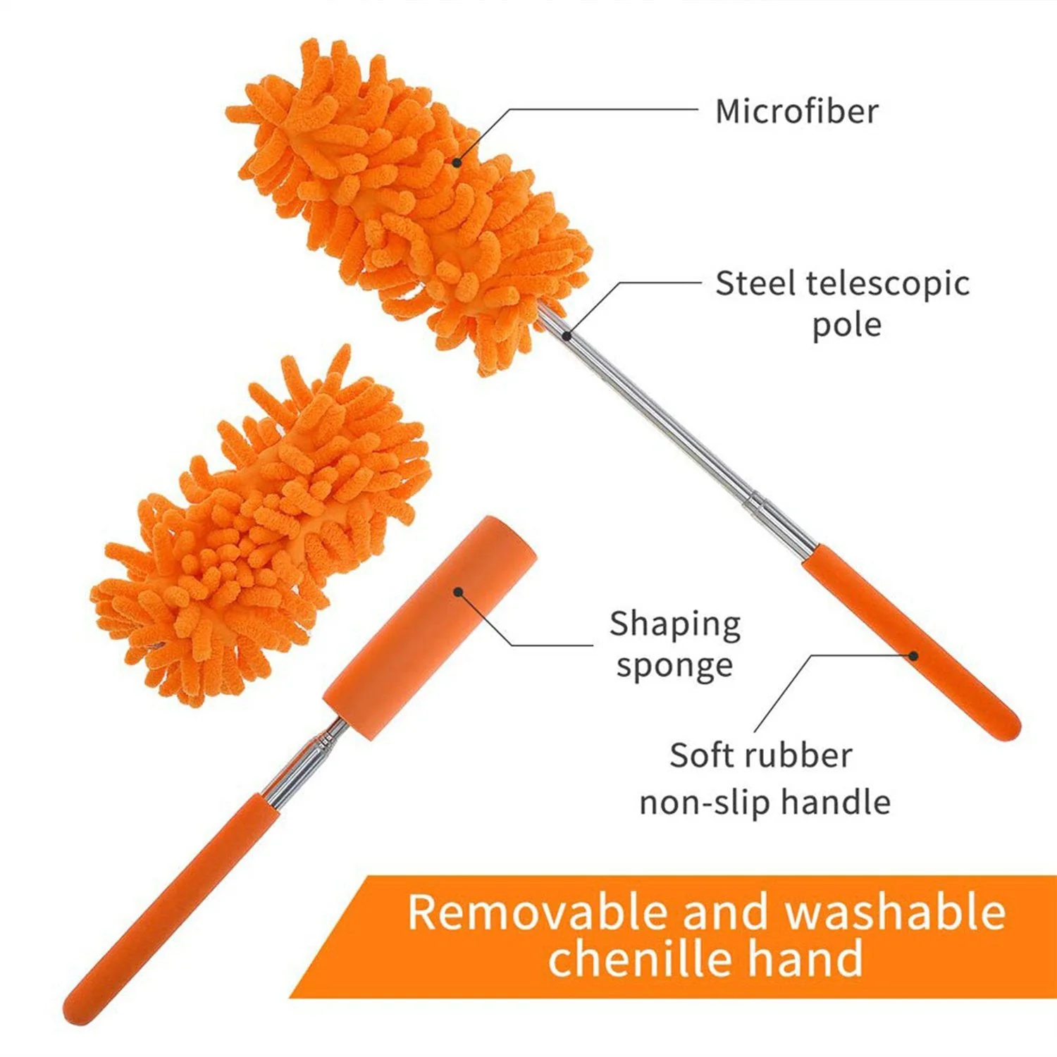 Extendable Microfiber Duster – For Fan & High Ceiling Cleaning | Velvet Wipe - Image 8