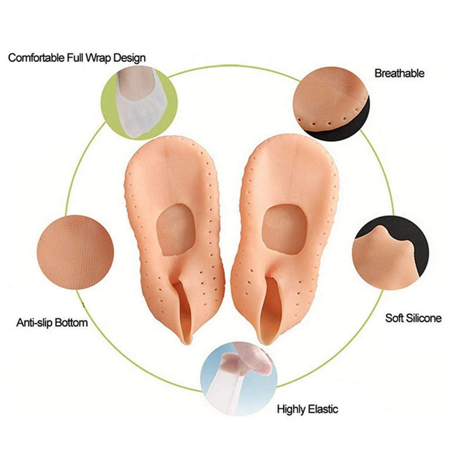 Cracked Heel Socks – Moisturizing Silicone Gel for Foot Care | FitFuzion - Image 3