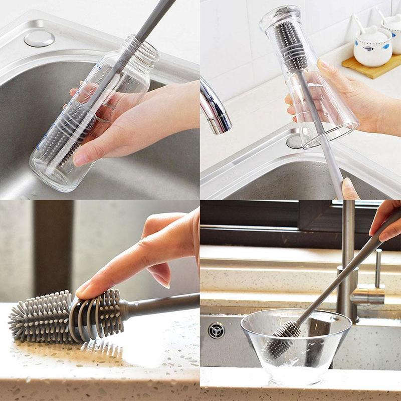 Bottle Cleaning Brush – Long Handle Silicone for Narrow Neck | Velvet Wipe - Image 7