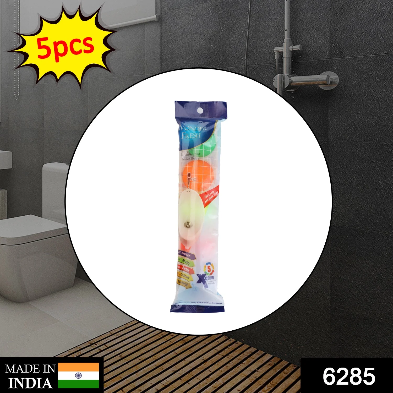 Urinal Balls – Long-Lasting Fragrance (5 Pcs) | Wonder Fresh - Image 2