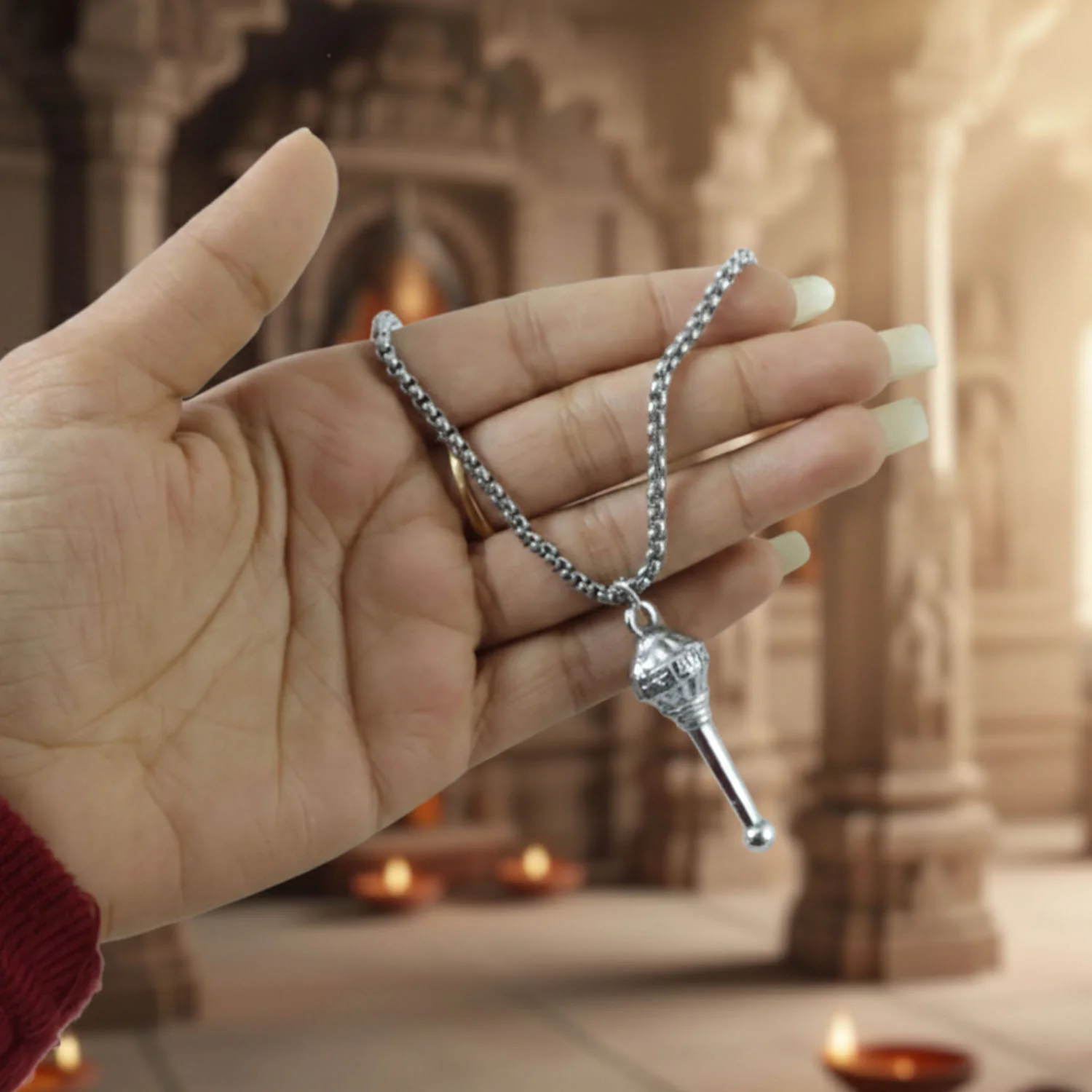 Hanuman Gada Pendant – Divine Strength & Chain | Soul Signs - Image 4