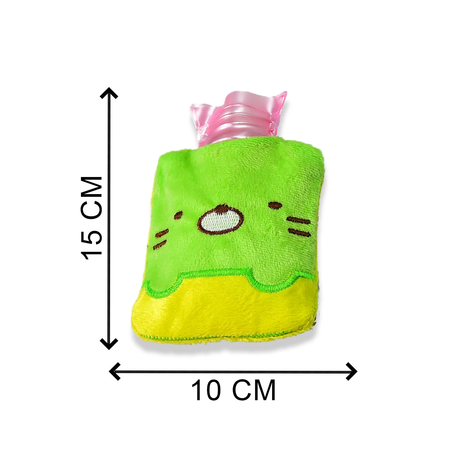 Hot Water Bag for Pain Relief – Green Kitty with Soft Cover | Velvet Wellness - Image 5