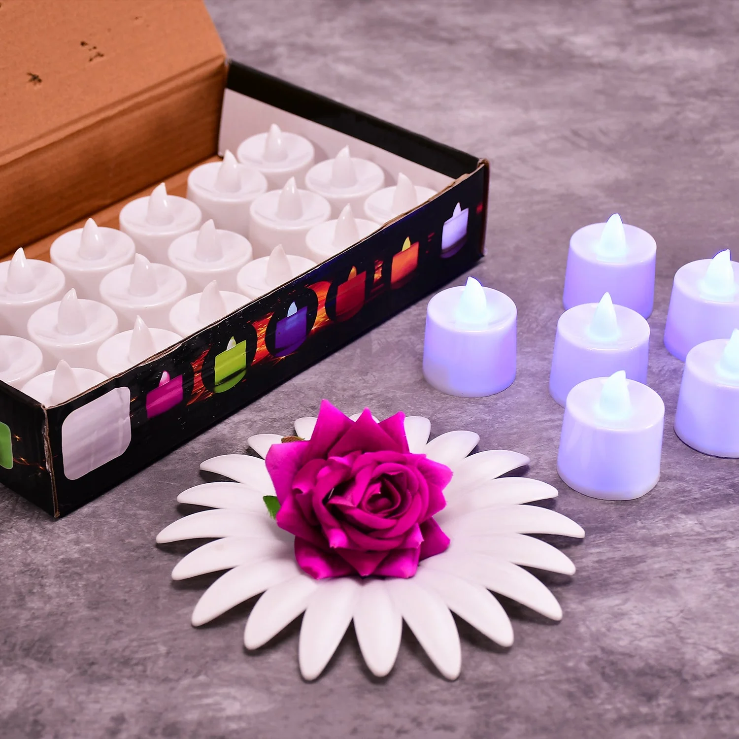 Pink Flameless LED Tealights – Safe Decorative Candles (24 Pcs) | Styleva