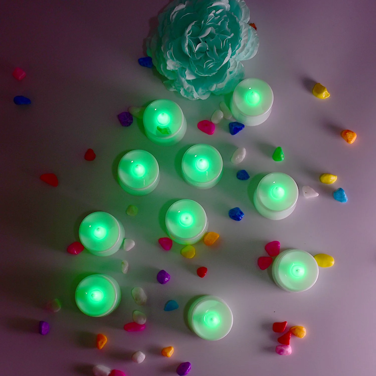 Green Flameless LED Tealights – Smokeless, Decorative | Styleva (Pack of 24) - Image 7
