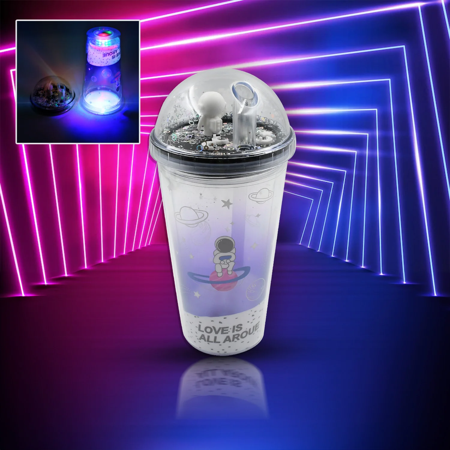 Astronaut Tumbler with LED Light – Insulated 13oz | FERVENT - Image 6