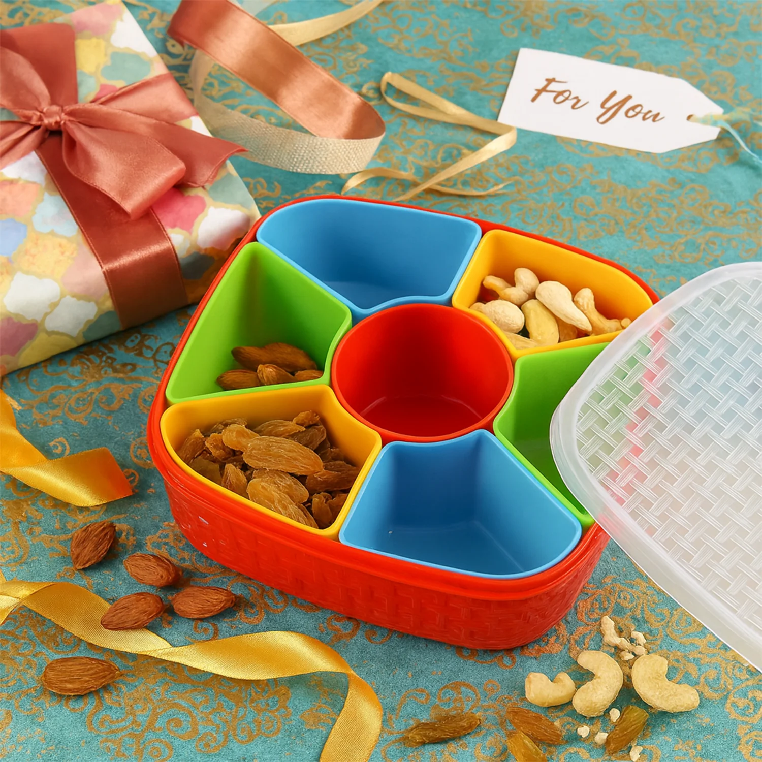 Dry Fruit Box with Spoon – BPA-Free 7-Compartment Organizer - Image 6