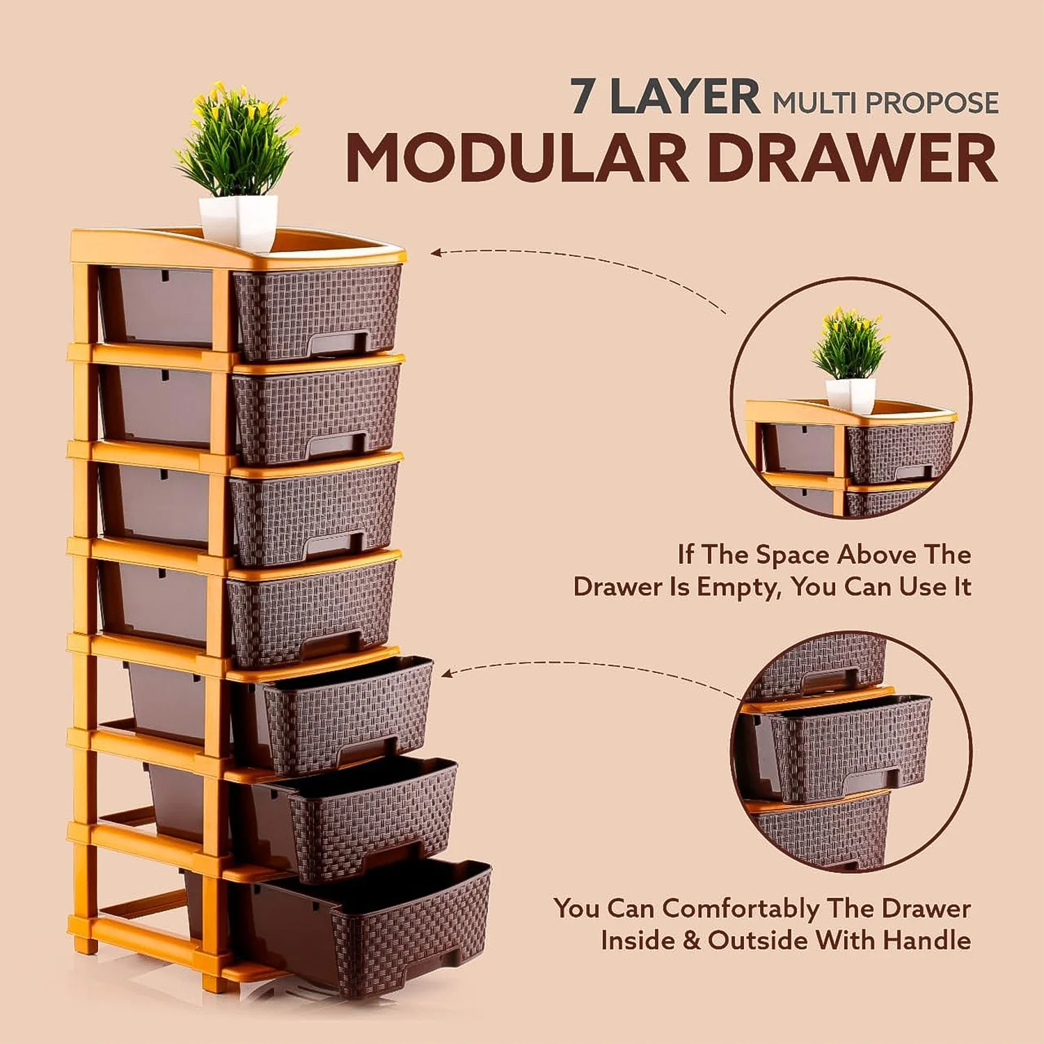 7-Layer Plastic Storage Drawer Organizer – Durable & Spacious - Image 8