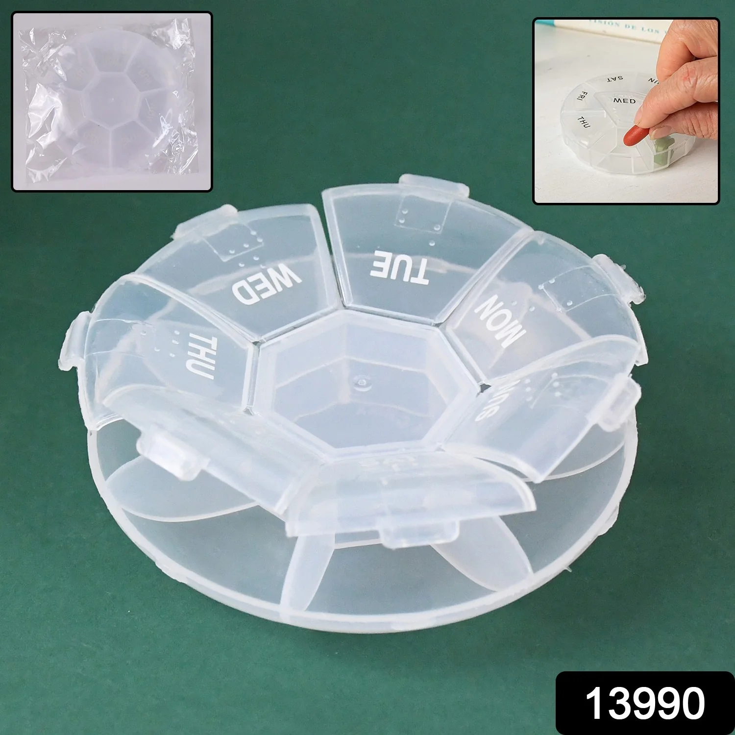 7-Sided Portable Pill Box – Compact Weekly Medicine Organizer - Image 2
