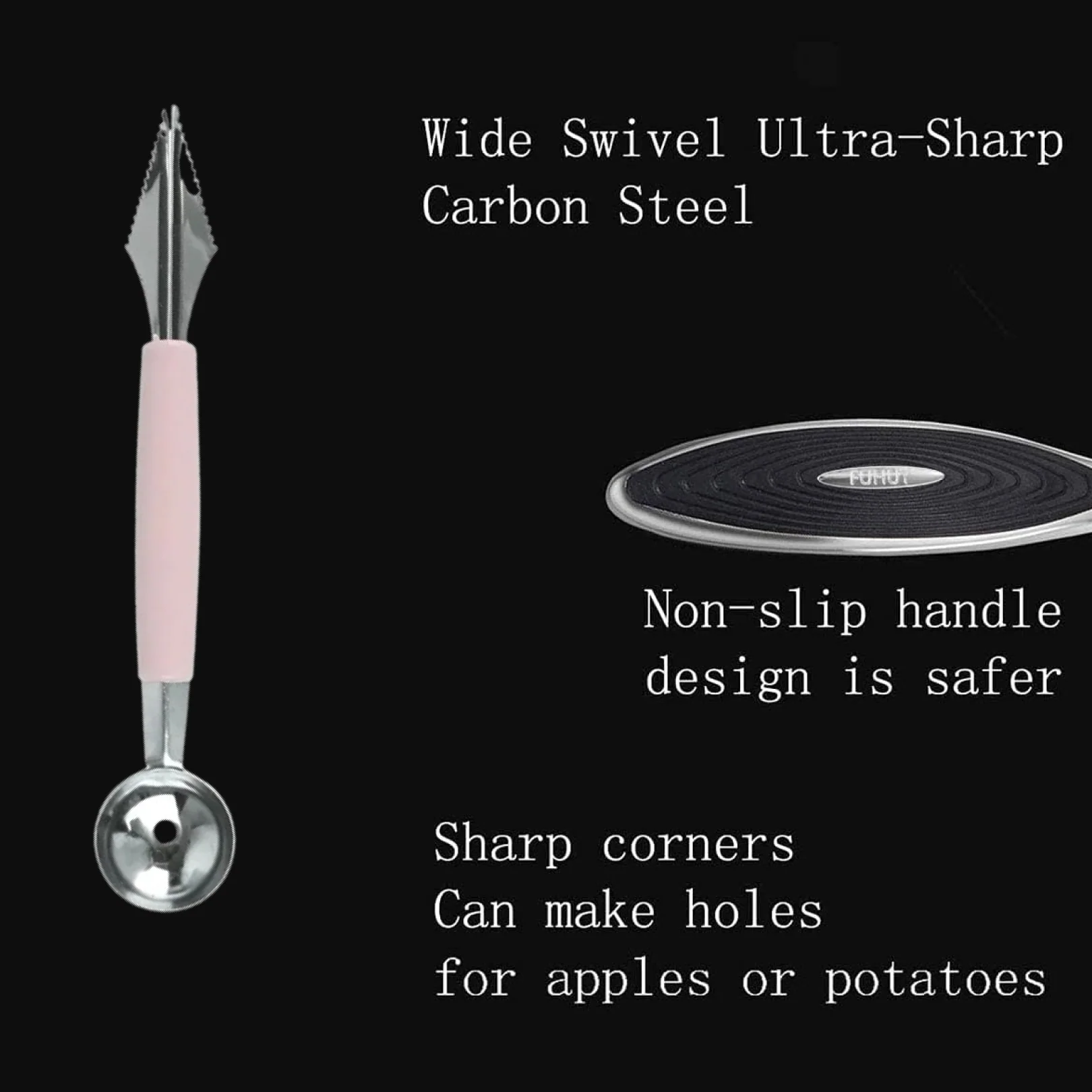 Fruit Carving Tool Kit – Stainless Steel Peeler & Scooper | Quickslice - Image 5