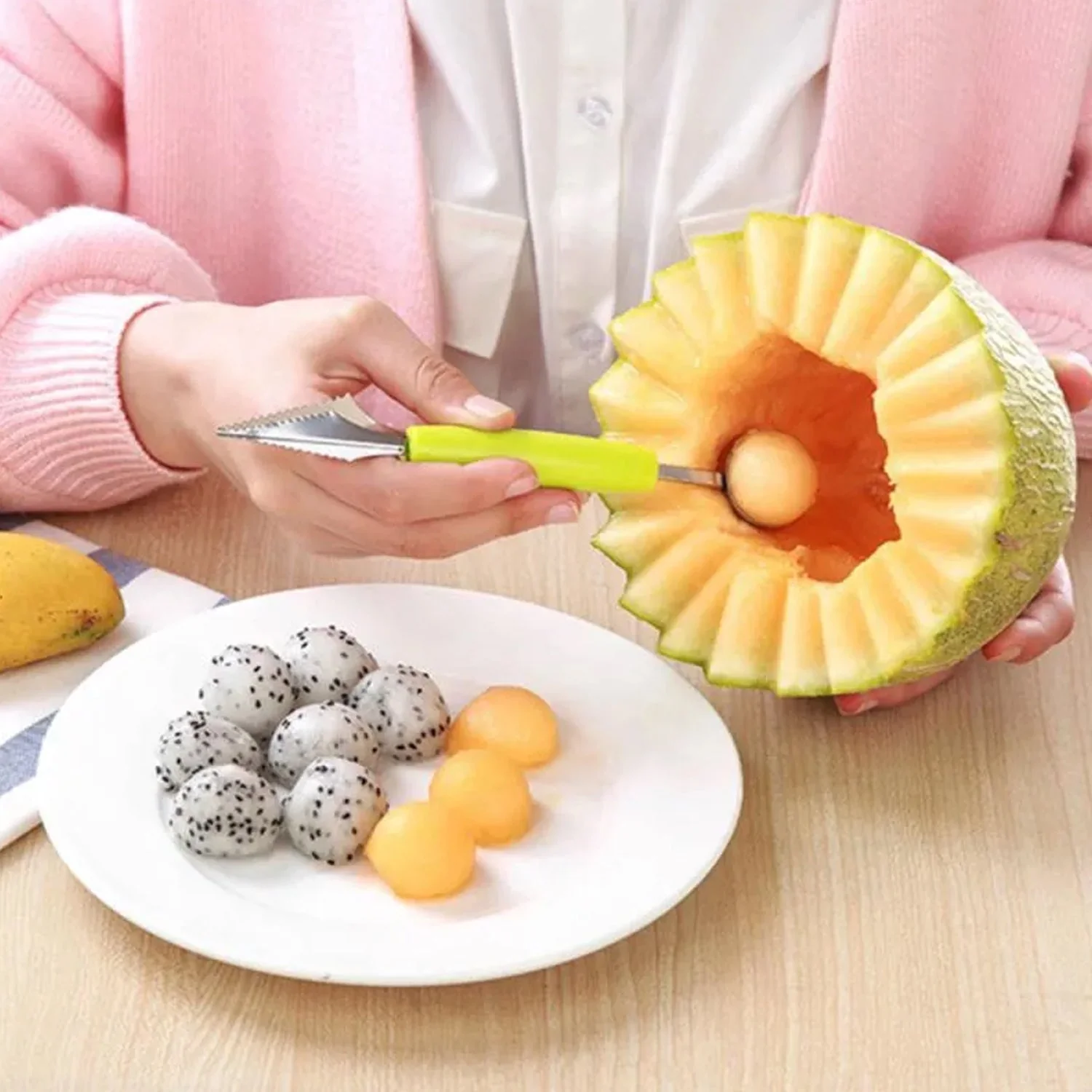 Fruit Carving Tool Kit – Stainless Steel Peeler & Scooper | Quickslice - Image 6