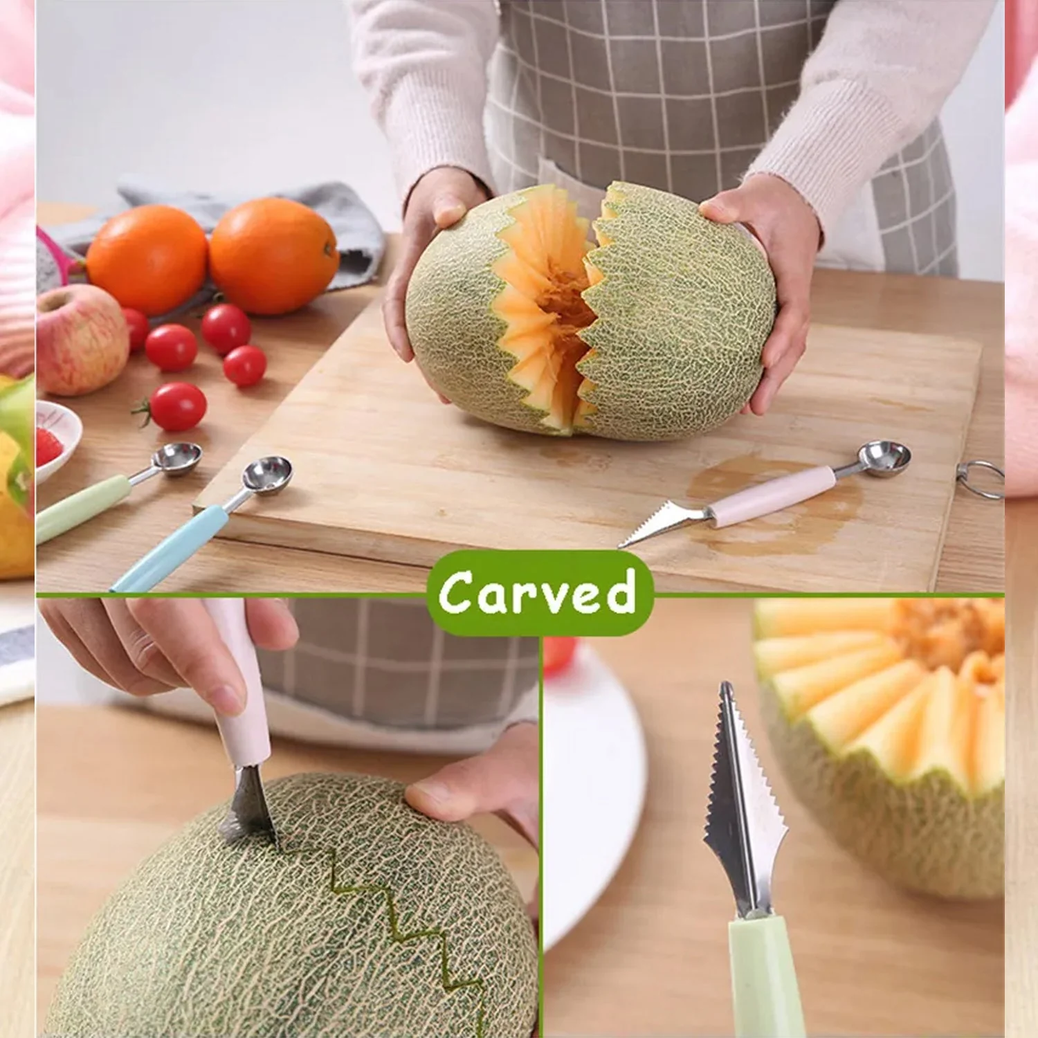 Fruit Carving Tool Kit – Stainless Steel Peeler & Scooper | Quickslice - Image 8