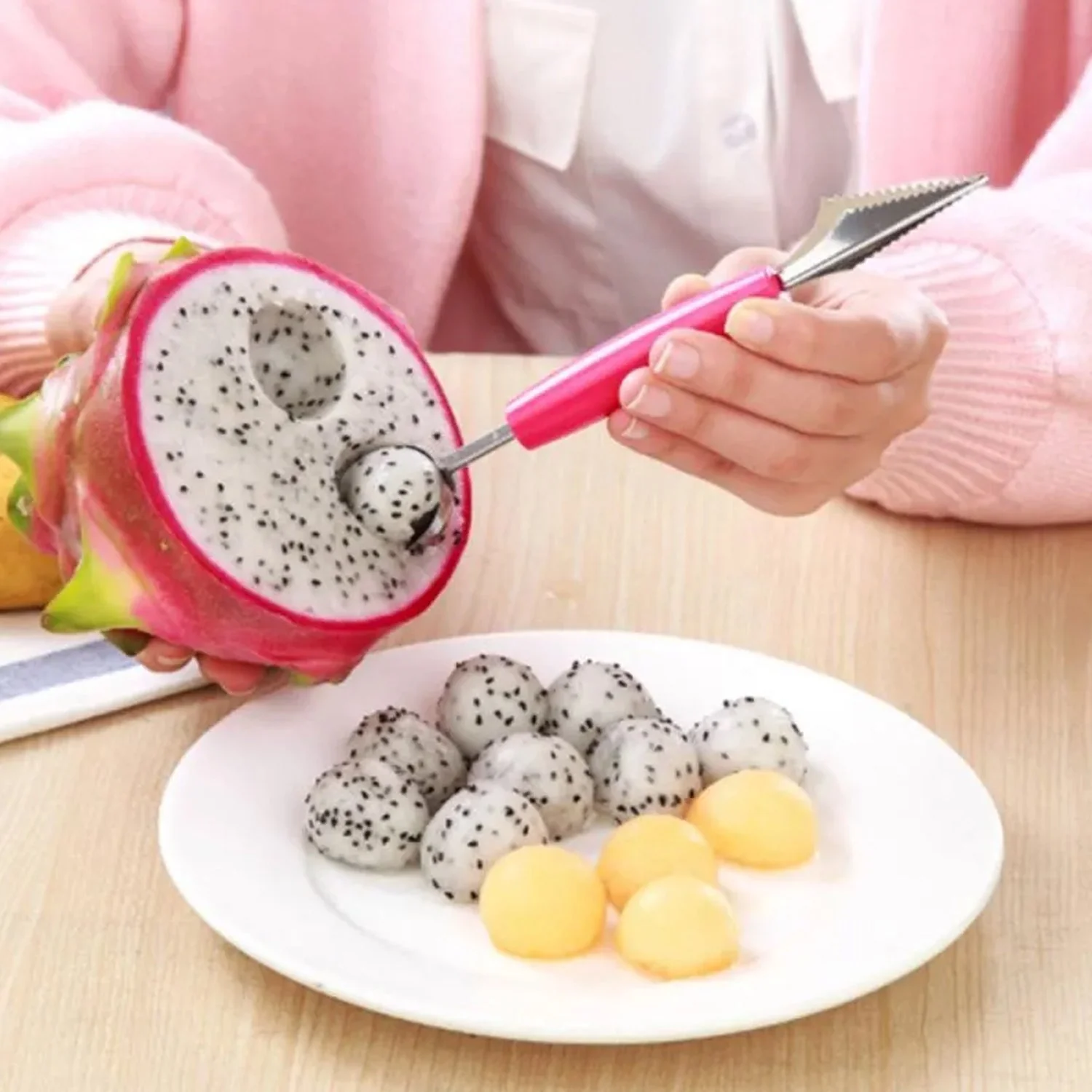 Fruit Carving Tool Kit – Stainless Steel Peeler & Scooper | Quickslice - Image 9