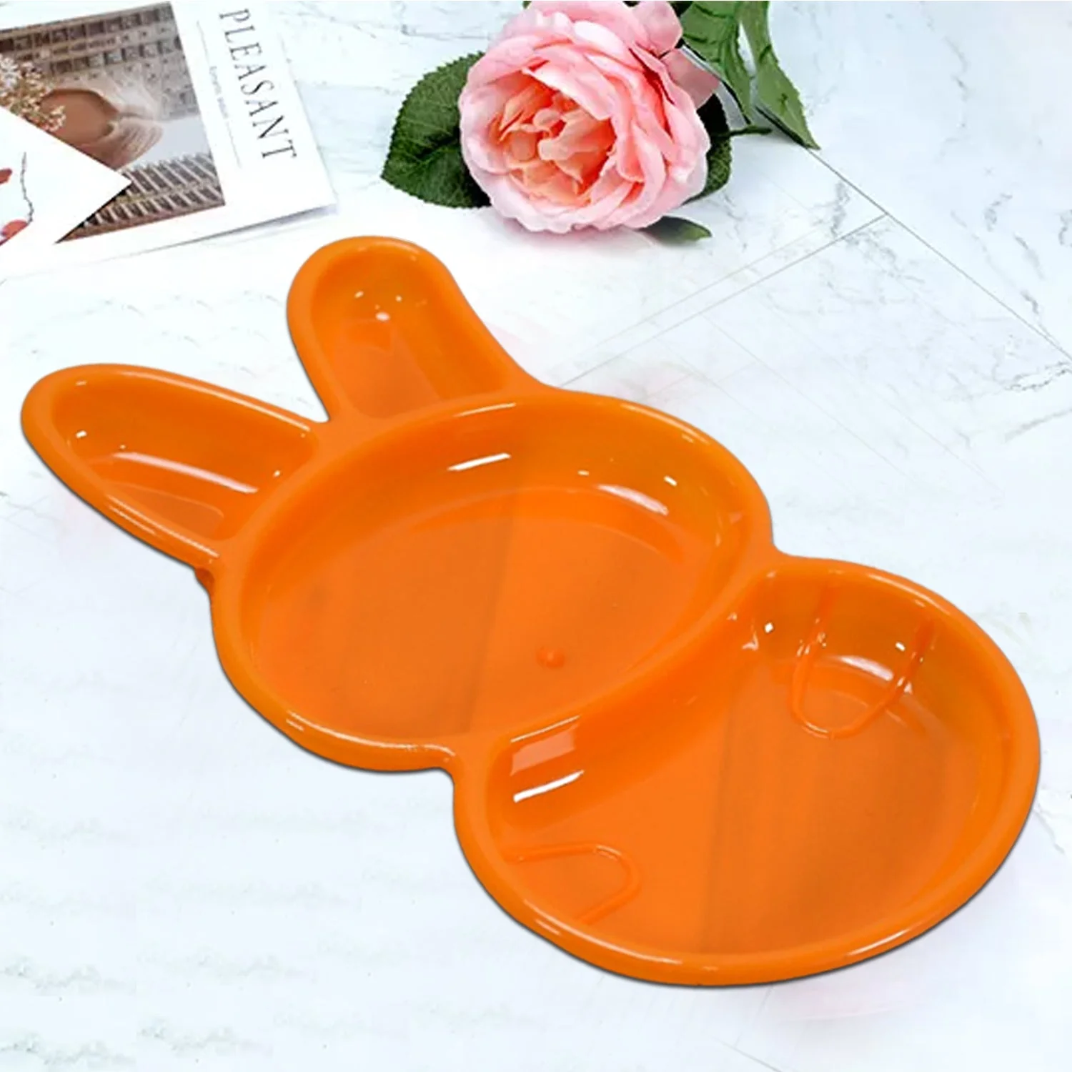 Kids' Rabbit Dish Set – Unbreakable Multicolor 6-Piece | TinyTrendy - Image 11