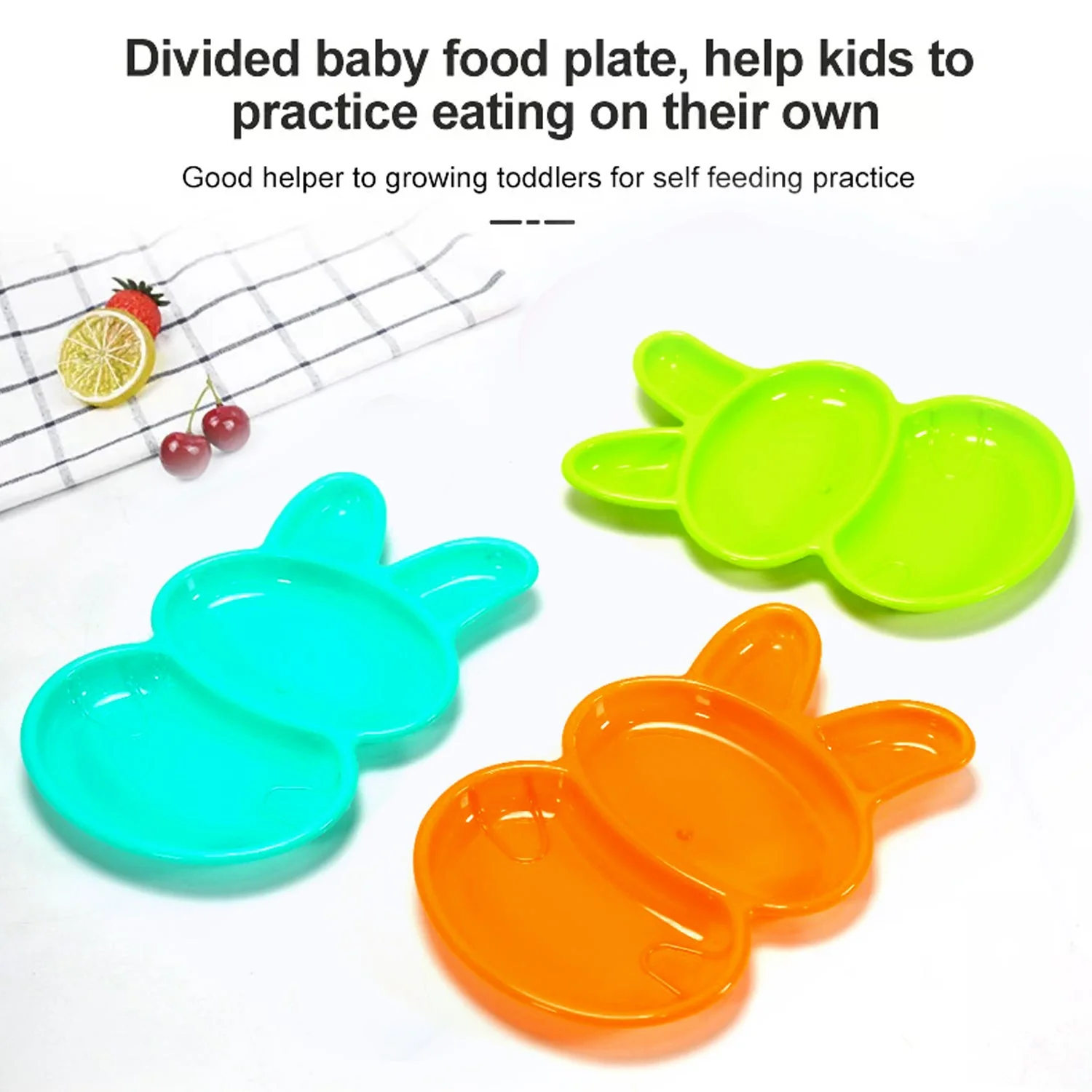Kids' Rabbit Dish Set – Unbreakable Multicolor 6-Piece | TinyTrendy - Image 6