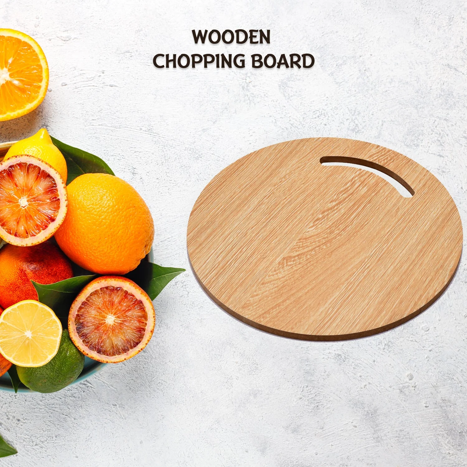 Wooden Round Chopping Board – Durable Bamboo Kitchen Board | Quickslice - Image 3
