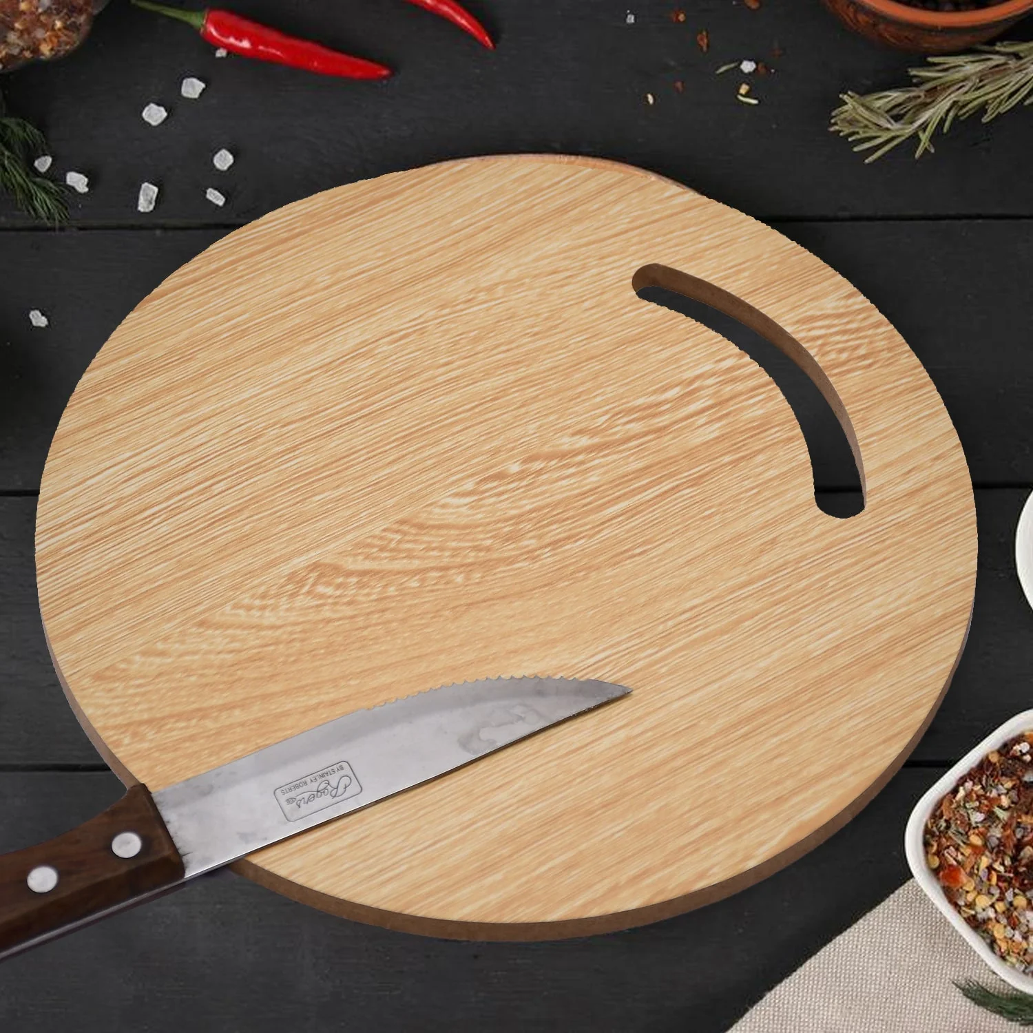 Wooden Round Chopping Board – Durable Bamboo Kitchen Board | Quickslice - Image 6