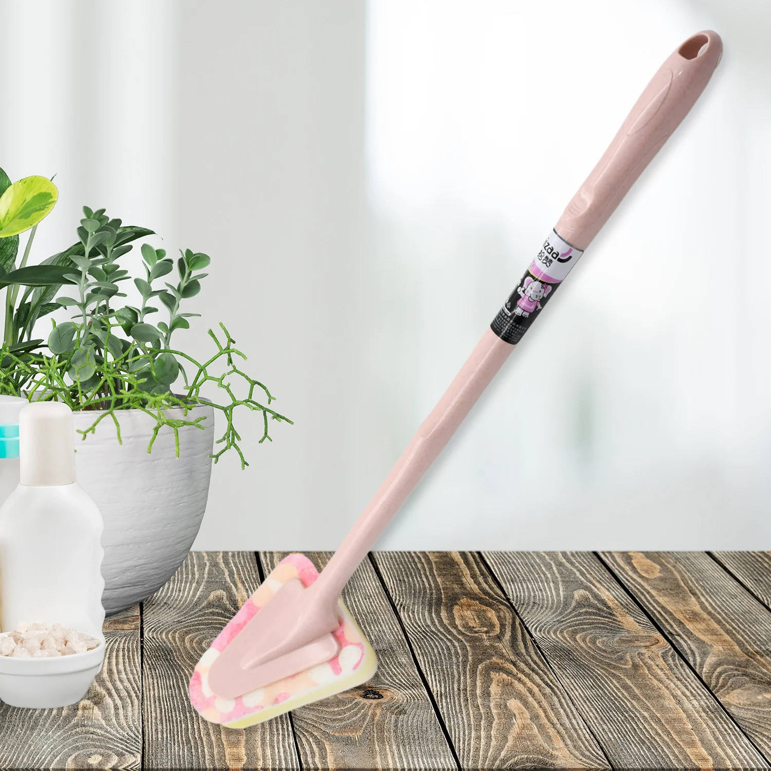 Triangular Cleaning Brush – Long Handle, Multi-Surface | DeoDap