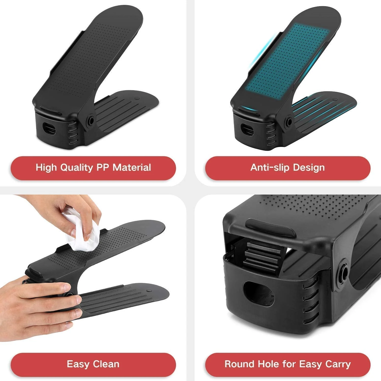 Adjustable Shoe Organizer – Folding Space Saver | Velvet Organizers - Image 4