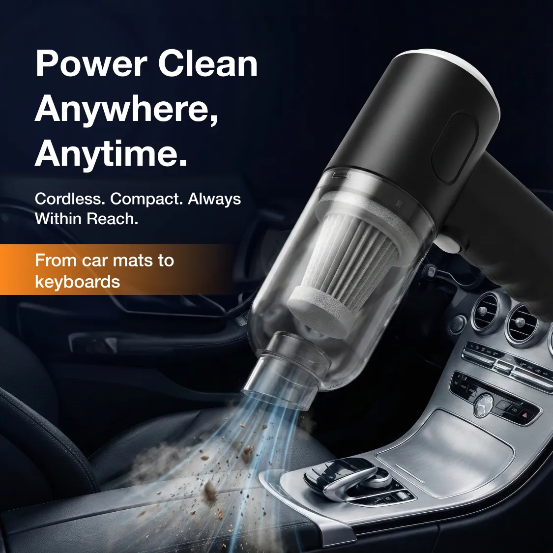 Mini Car Vacuum – Wireless, Portable & 3-in-1 Cleaner | Storenzo - Image 4