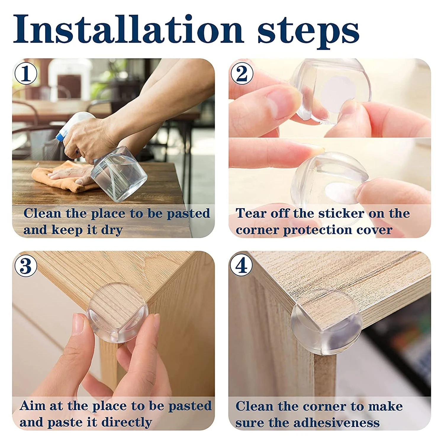 Clear Corner Guards – Strong Adhesive, 4-Pack | Velva Baby - Image 5