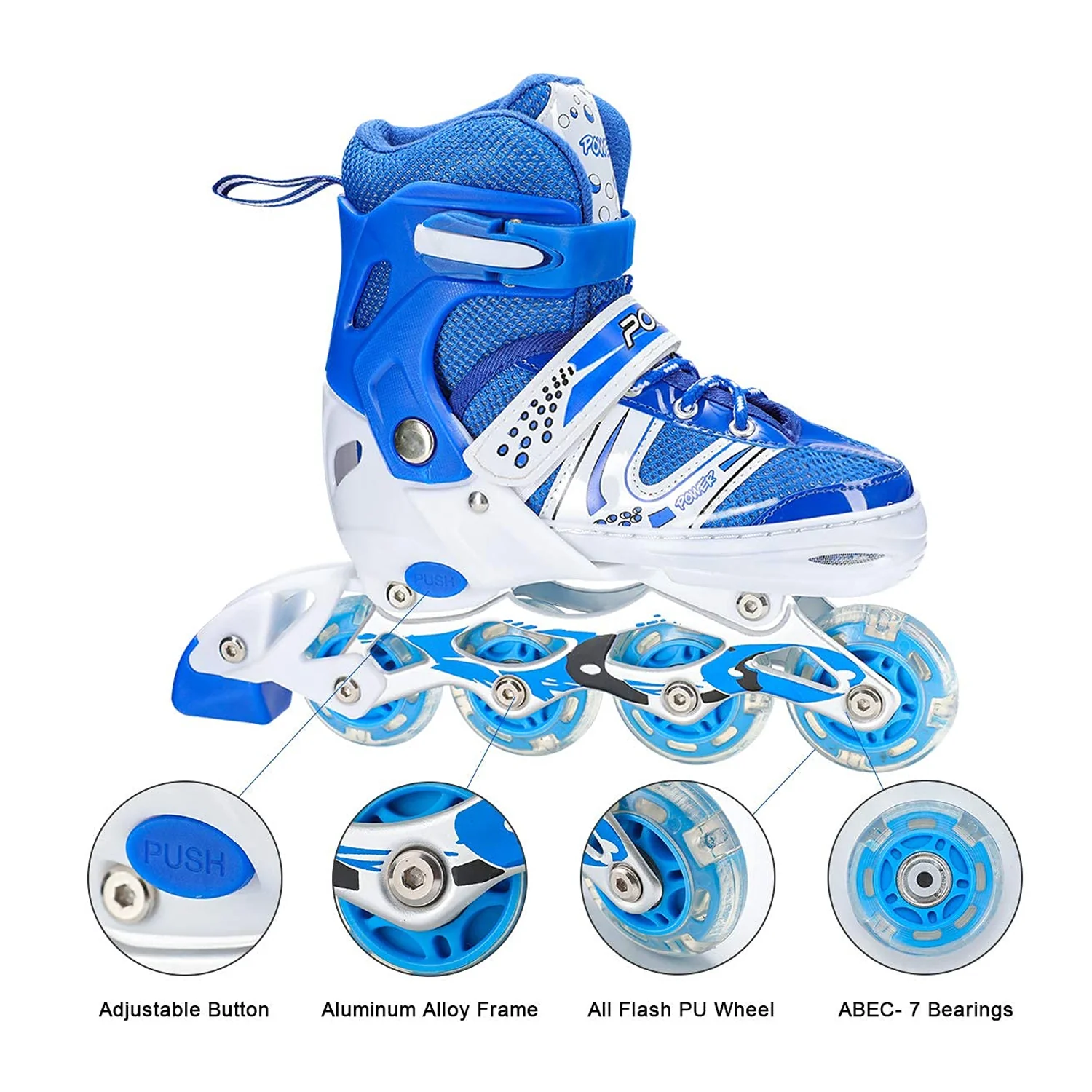 LED Inline Skates – Adjustable Flashing Wheels for All | FitFuzion - Image 3
