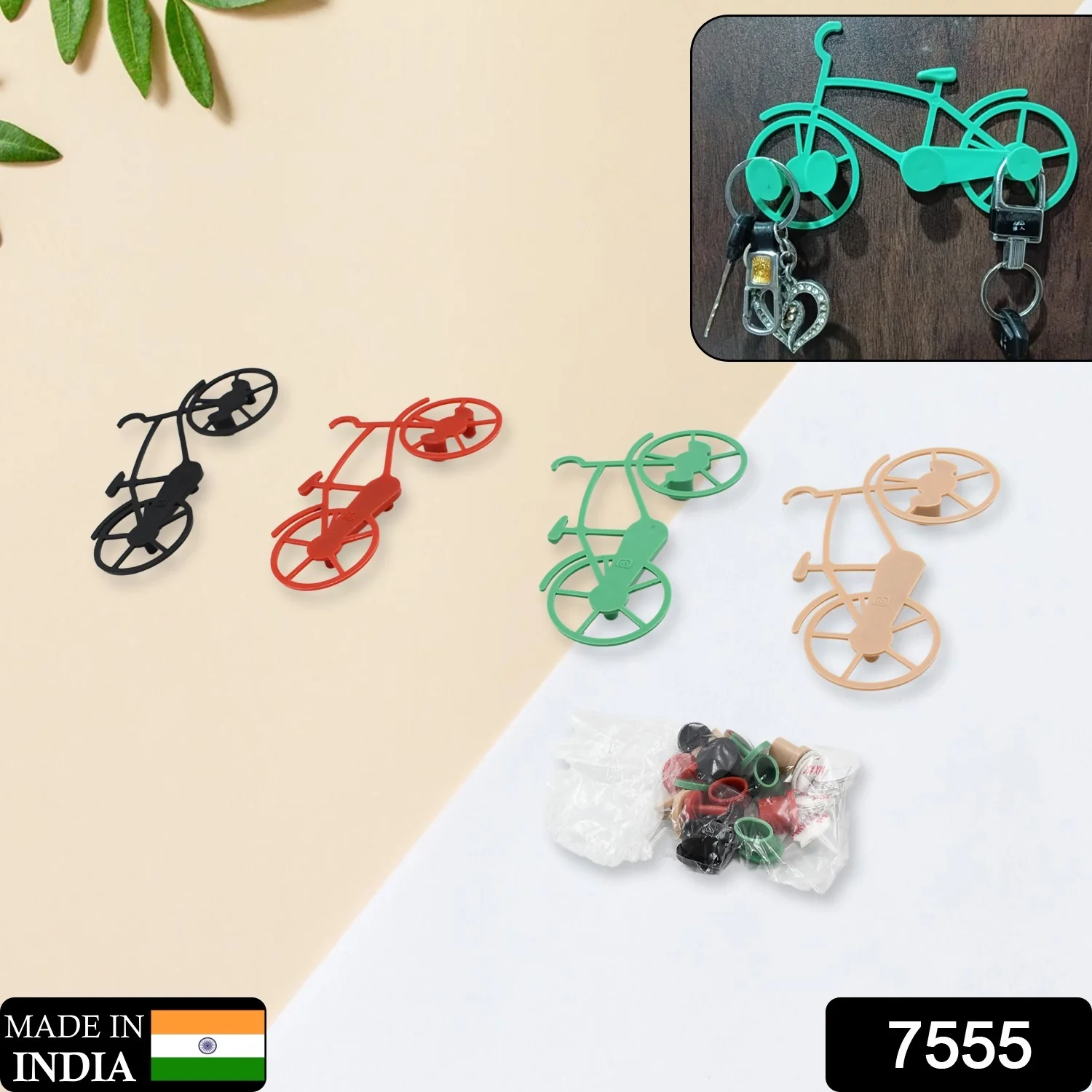 Bicycle Key Holder – Wall Mount, Decorative (Pack of 4) | VoltDesk - Image 2