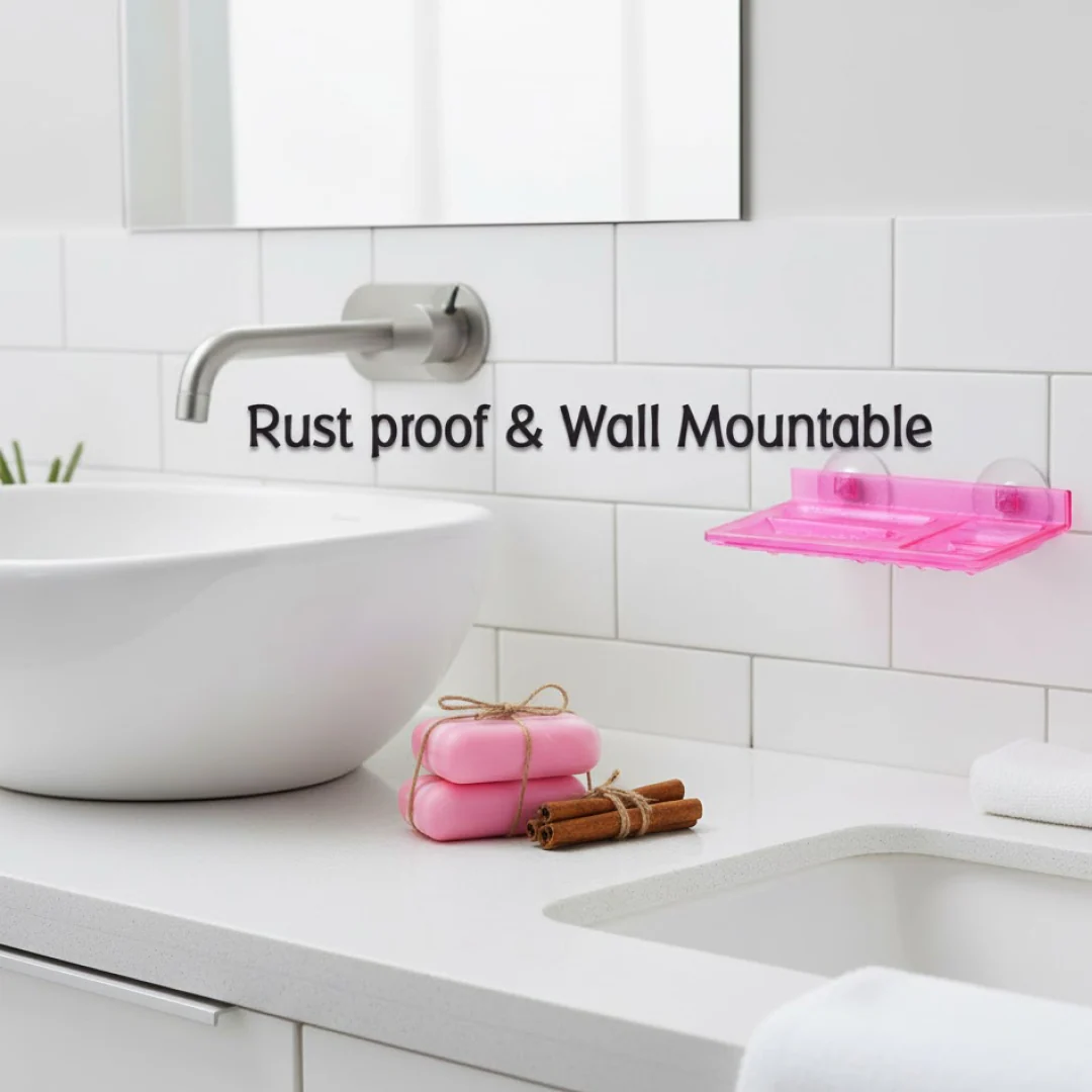 Polycarbonate Soap Dish – 3-in-1 Bathroom Organizer | VelvetBubbles - Image 3