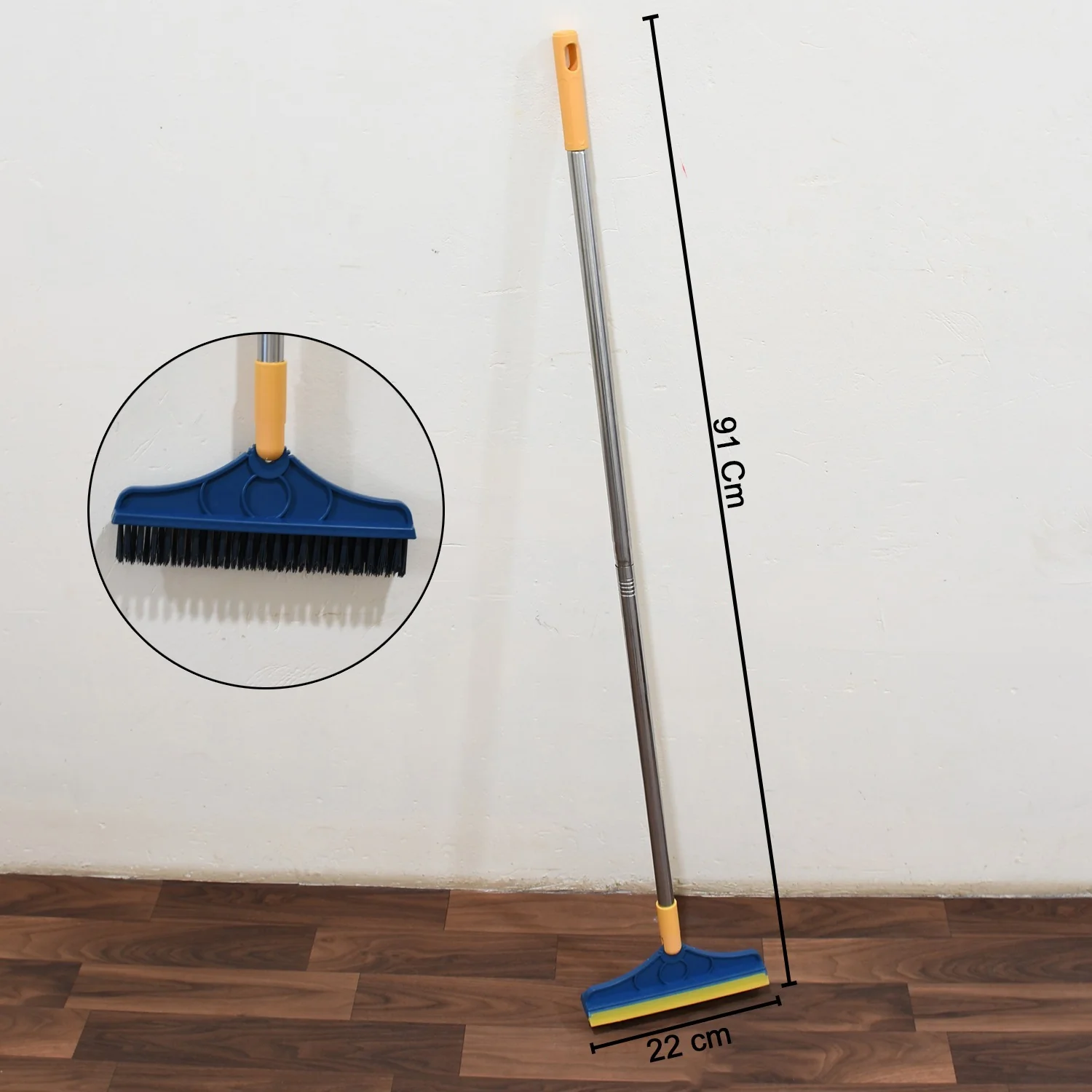 Floor Cleaning Brush – Long Handle 2-in-1 Wiper & Scrubber | Velvet Wipe - Image 4