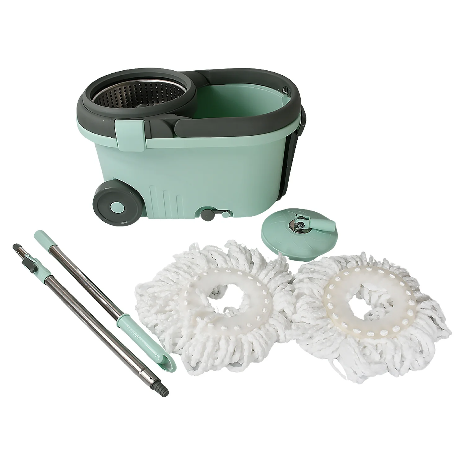 Spin Mop with Bucket – Steel Spin & Microfiber Heads | Ganesh - Image 4