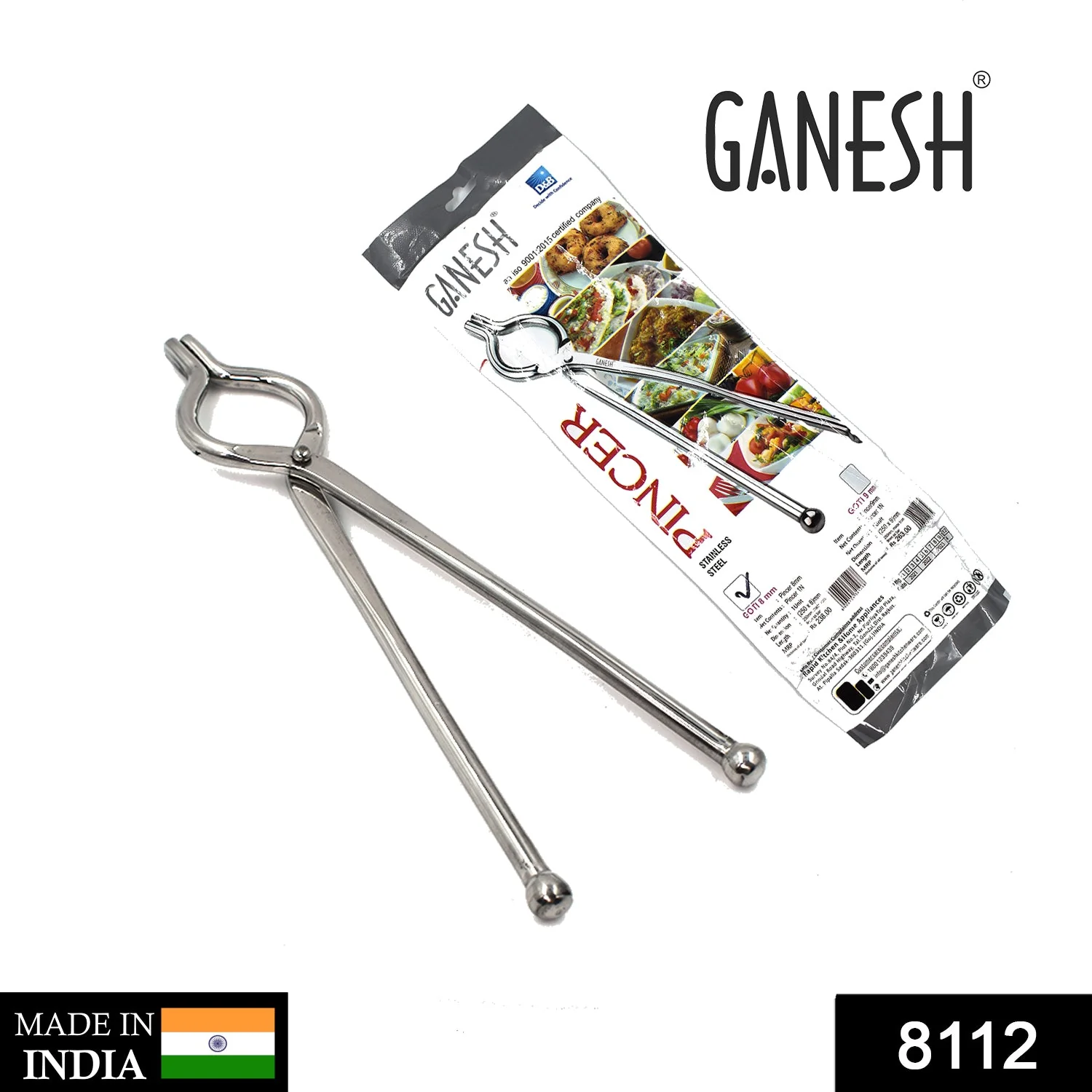 Stainless Steel Tongs – Unbreakable 8mm Goti Sansi | Ganesh - Image 2
