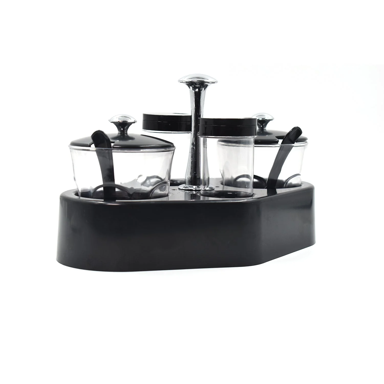 Spice Condiment Set with Transparent Jars & Removable Cups | Ganesh - Image 3