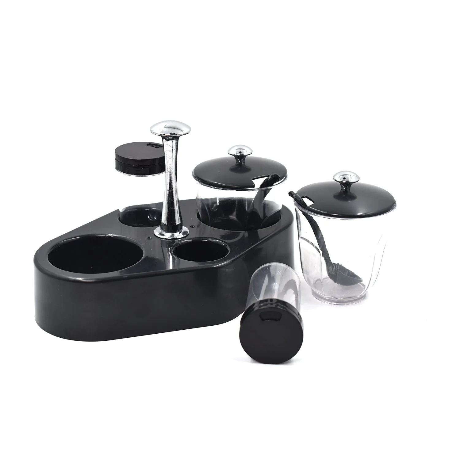 Spice Condiment Set with Transparent Jars & Removable Cups | Ganesh - Image 4