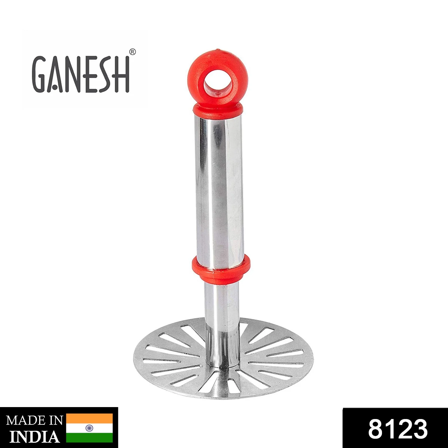 Potato Masher – Stainless Steel with Plastic Handle | Ganesh - Image 2