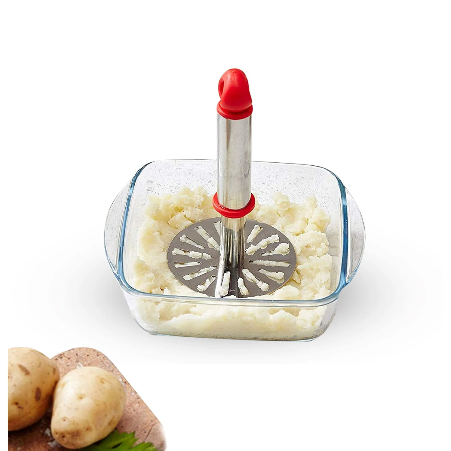 Potato Masher – Stainless Steel with Plastic Handle | Ganesh - Image 8