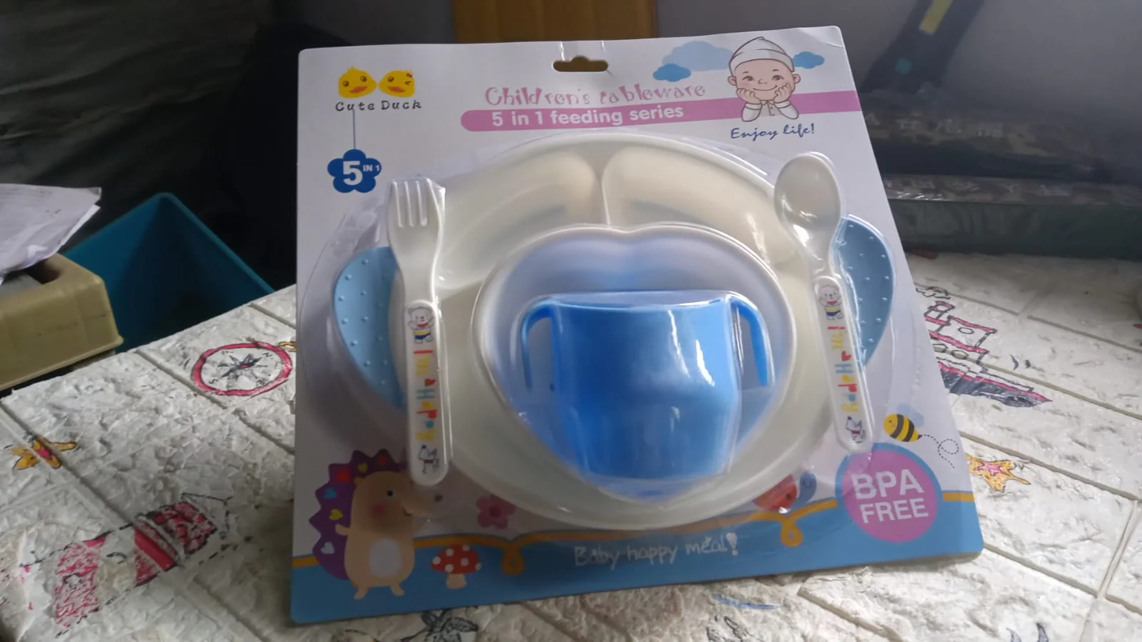 Baby Feeding Set – 5-in-1 Cartoon Dinnerware for Kids | Baby Ladle - Image 7