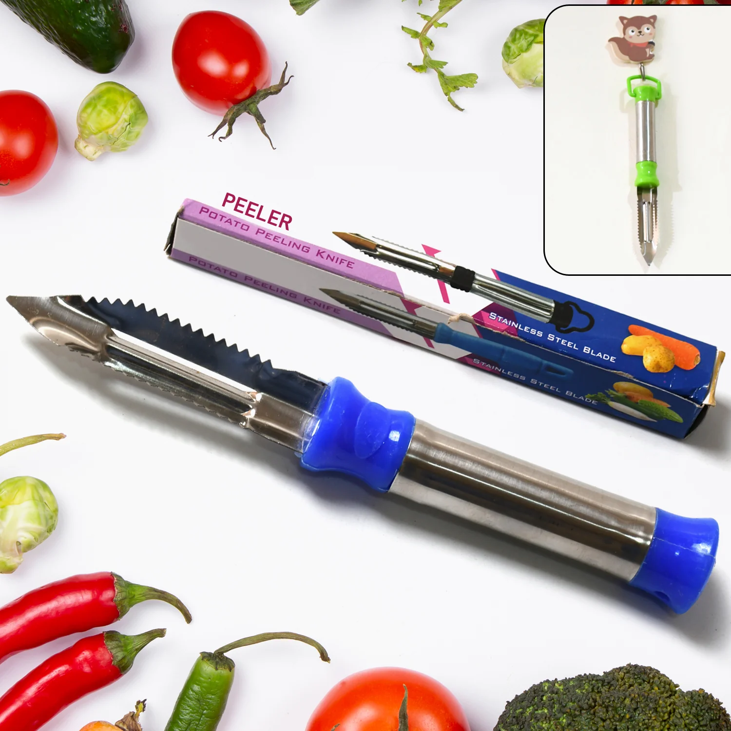 Stainless Steel Vegetable Peeler – 2-in-1 Dual Blade | Indo Glow - Image 3