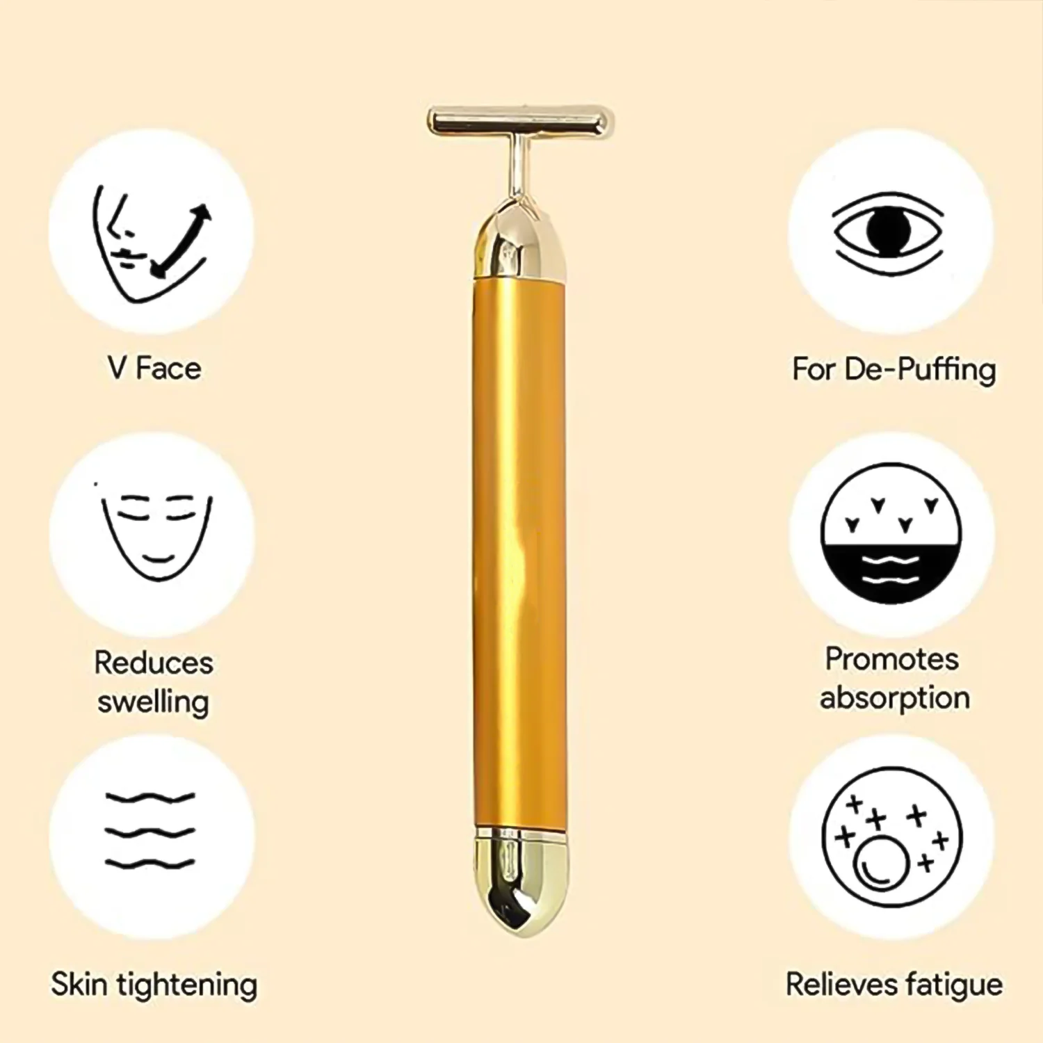Vibrating Face Massager – Golden Energy for Radiant Skin | Velvet Wellness - Image 3