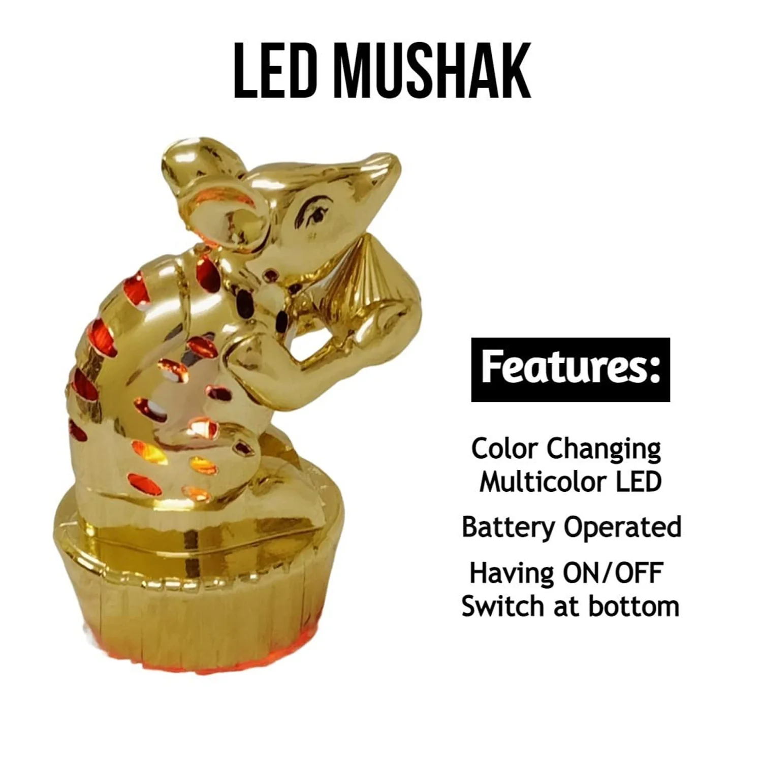 LED Mushak – Multicolour Festive Light for Ganpati | Styleva - Image 3