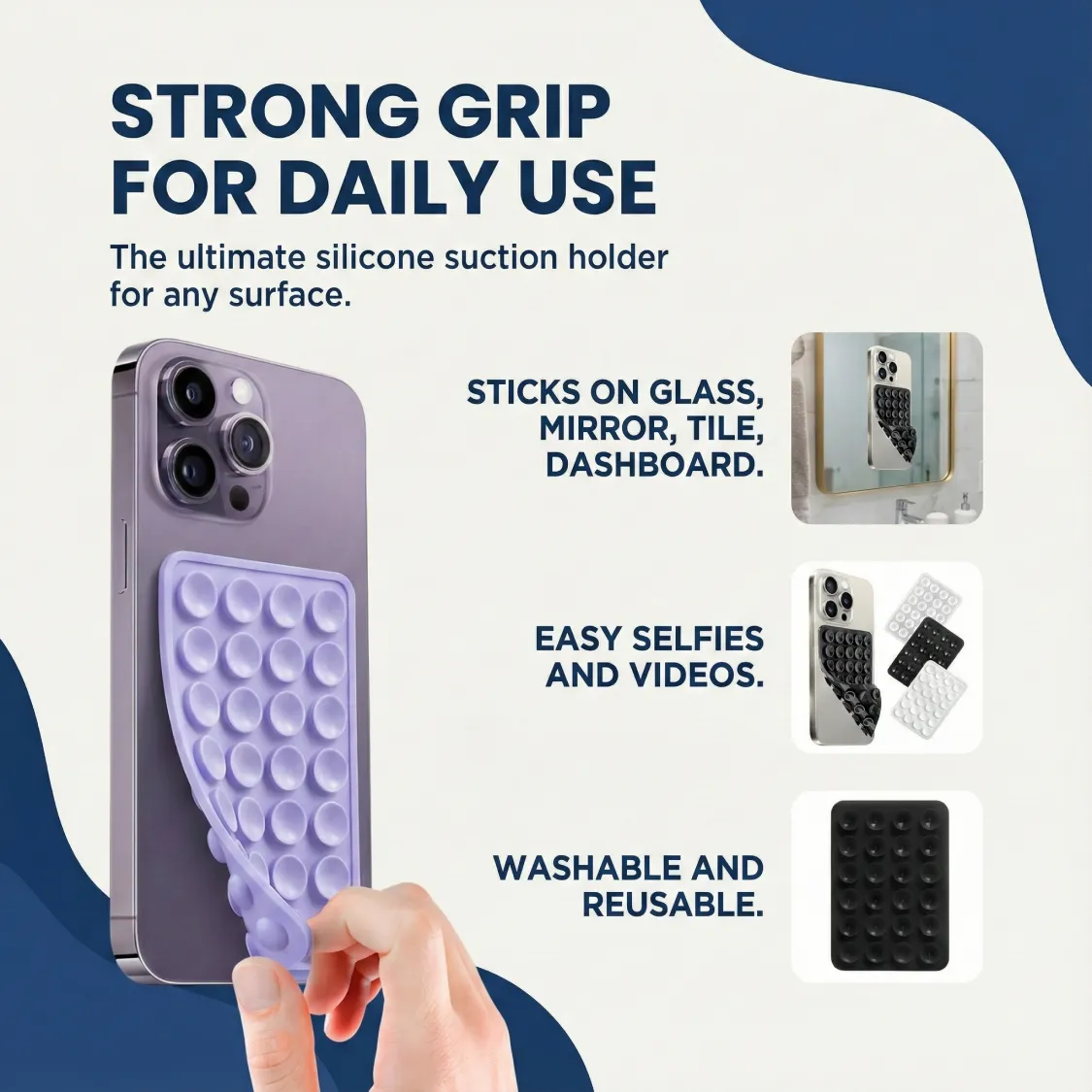 Suction Phone Holder Mount – Silicone Grip, Mix Colors | Gambit - Image 2