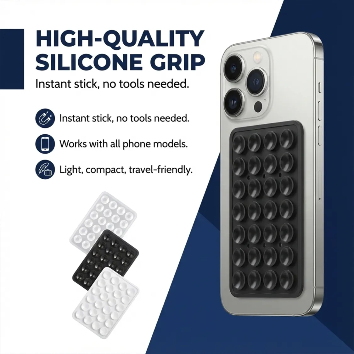 Suction Phone Holder Mount – Silicone Grip, Mix Colors | Gambit - Image 3
