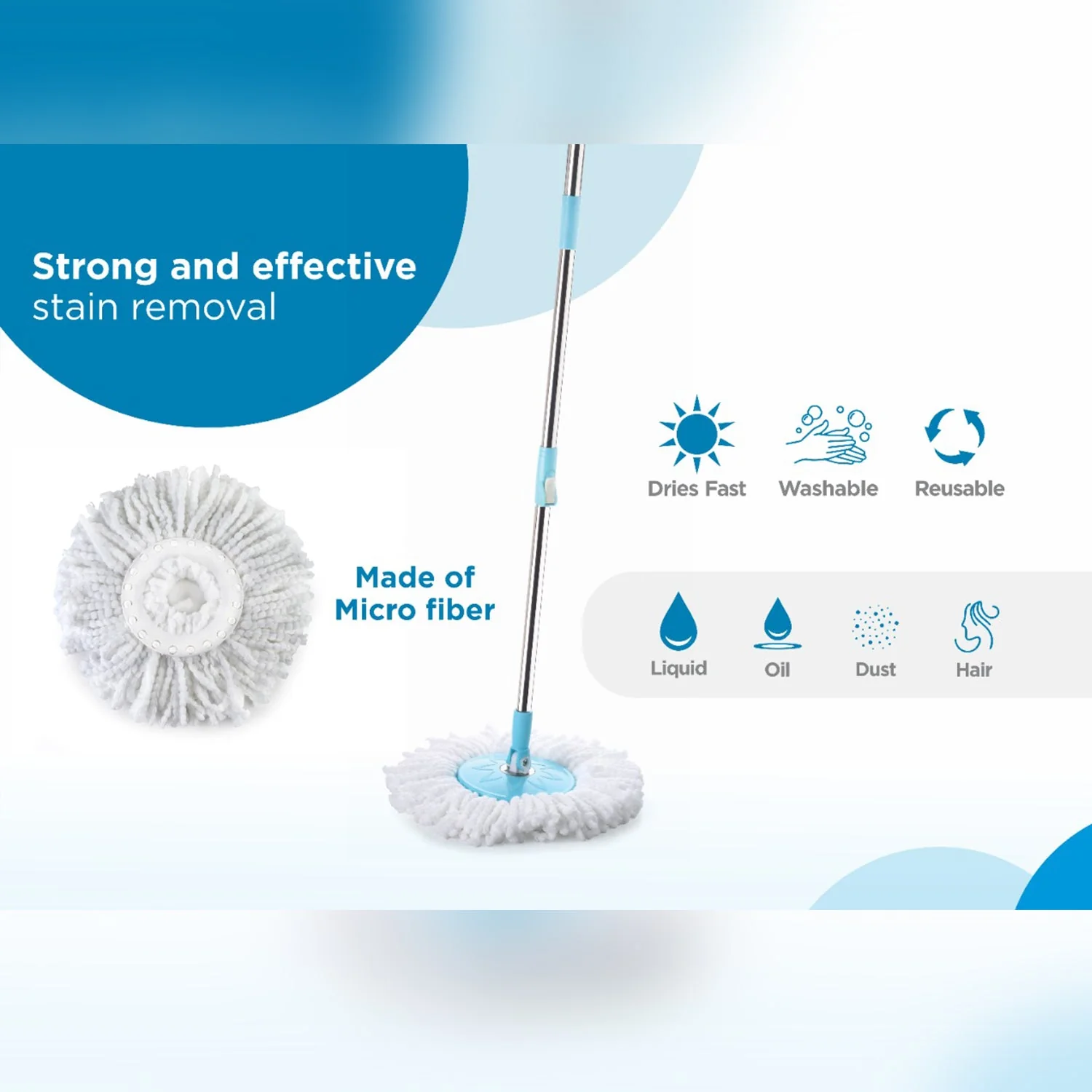 Spin Mop – Bigger Wheels & Auto Fold Handle | Ganesh - Image 3
