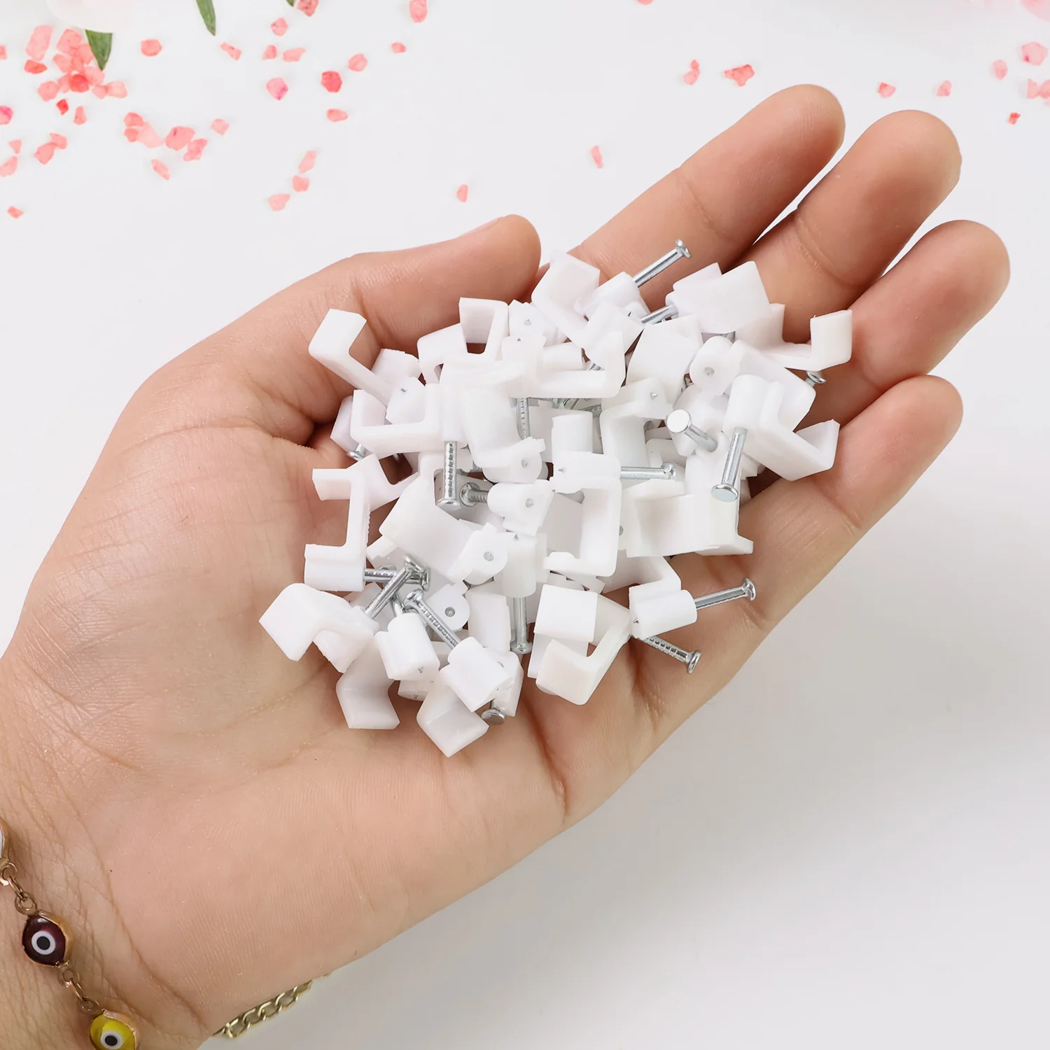 8mm Nail Cable Clips Set – Durable Plastic Wire Holders - Image 4