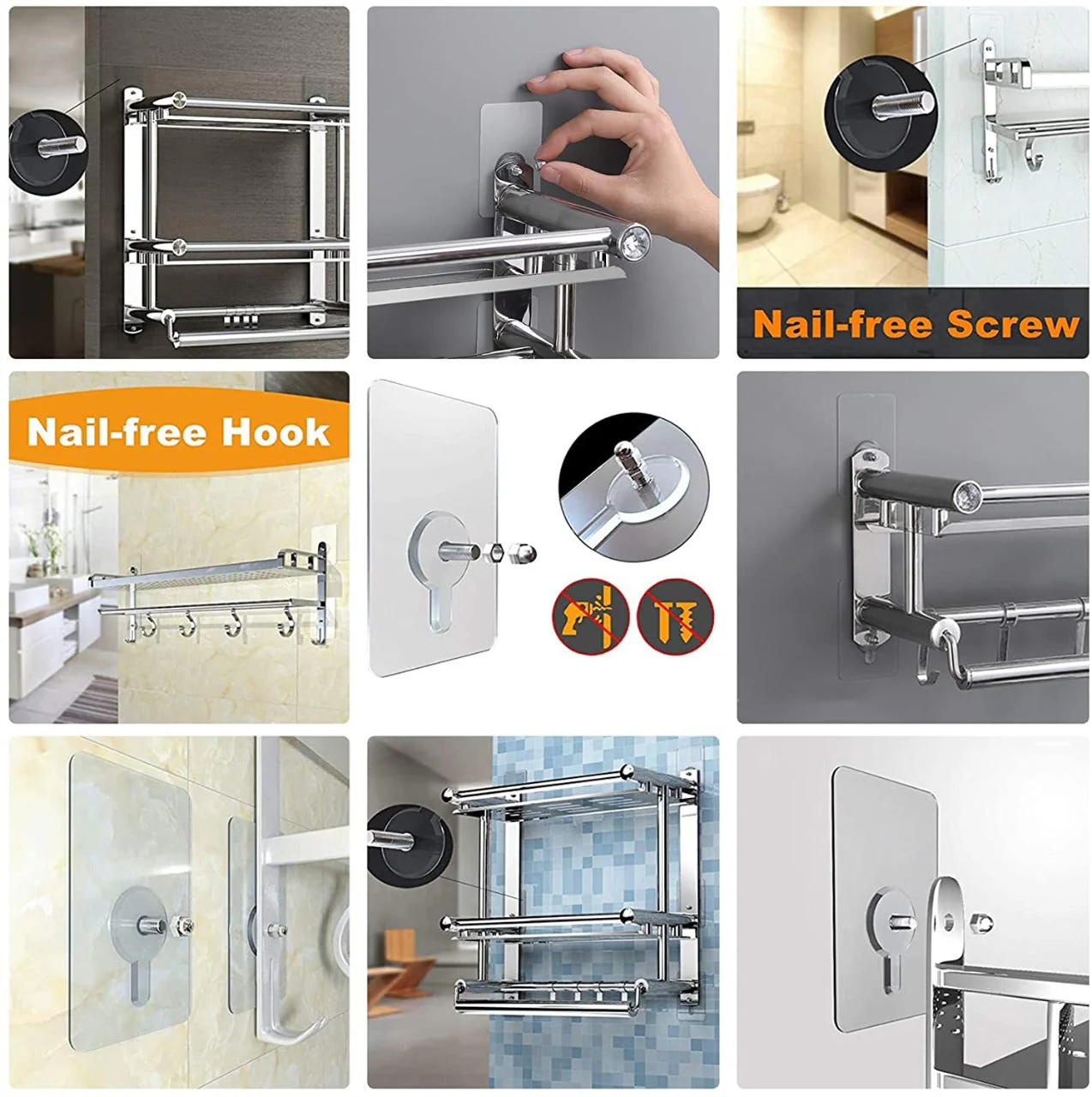 Adhesive Screw Hook – Heavy-Duty No-Drill Wall Mount | VoltDesk - Image 8