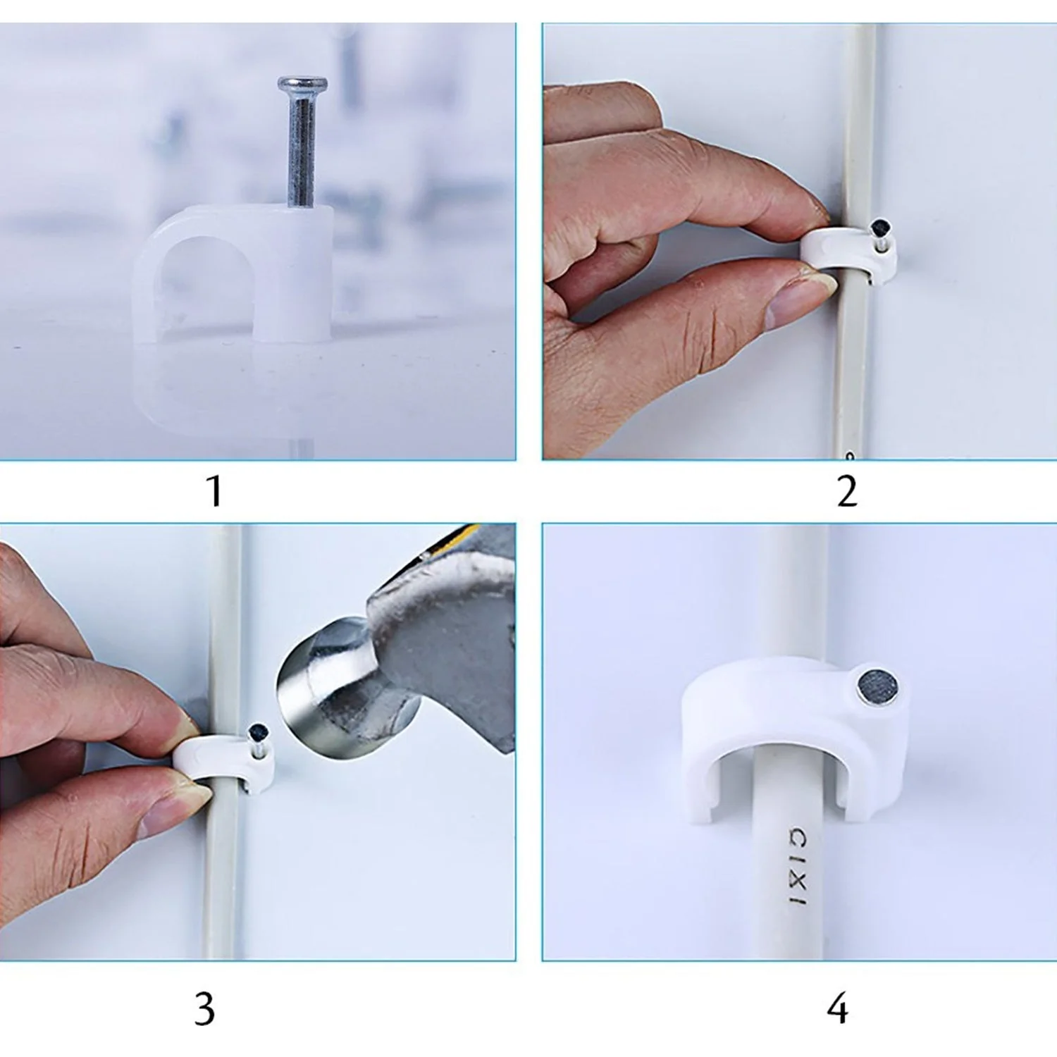 6MM Cable Clips – 100 Pc Wire Organizer for Walls | GlimmerHome - Image 4