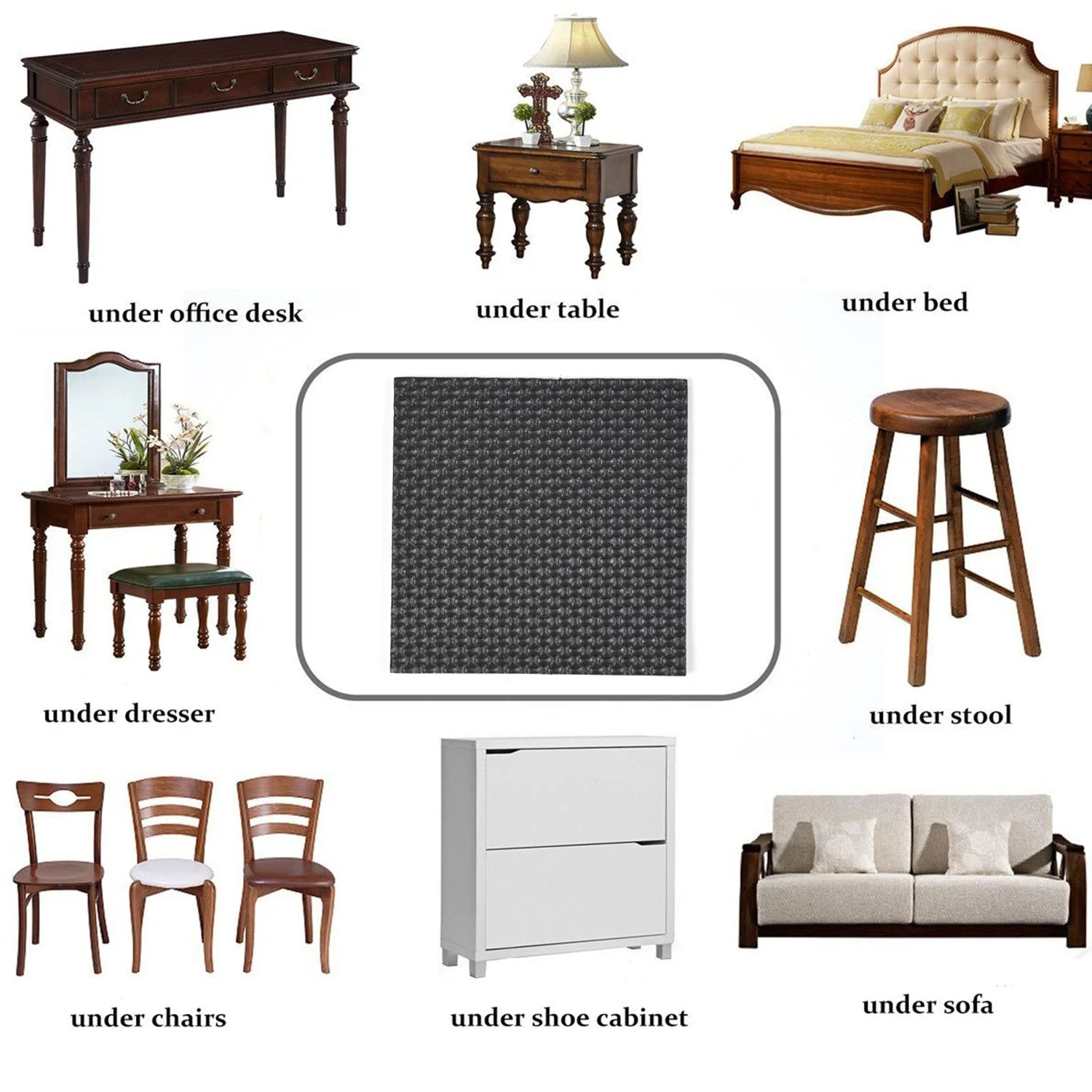 Self-Adhesive Furniture Pads – Square Anti-Slip Floor Protectors | Indo Glow - Image 3
